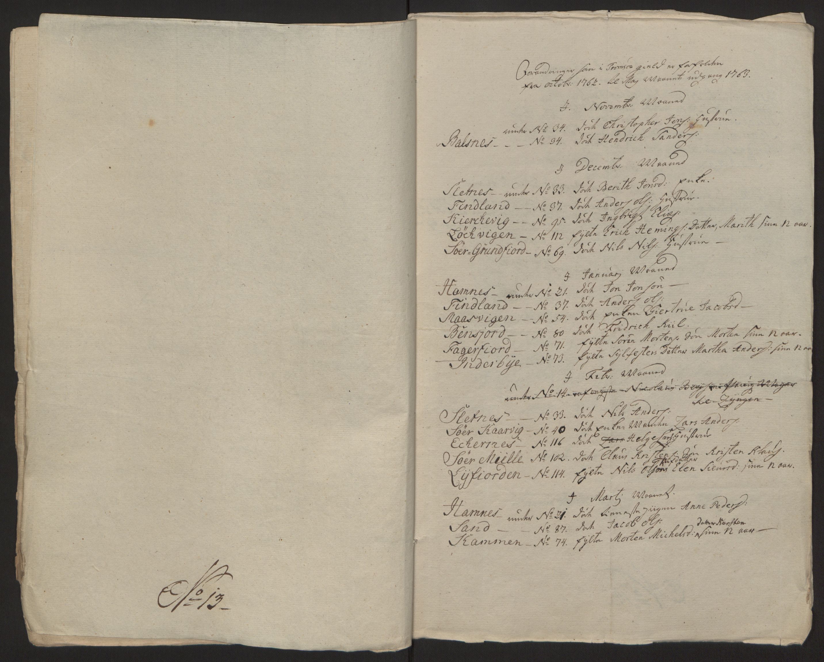 Rentekammeret inntil 1814, Reviderte regnskaper, Fogderegnskap, RA/EA-4092/R68/L4845: Ekstraskatten Senja og Troms, 1762-1765, s. 216
