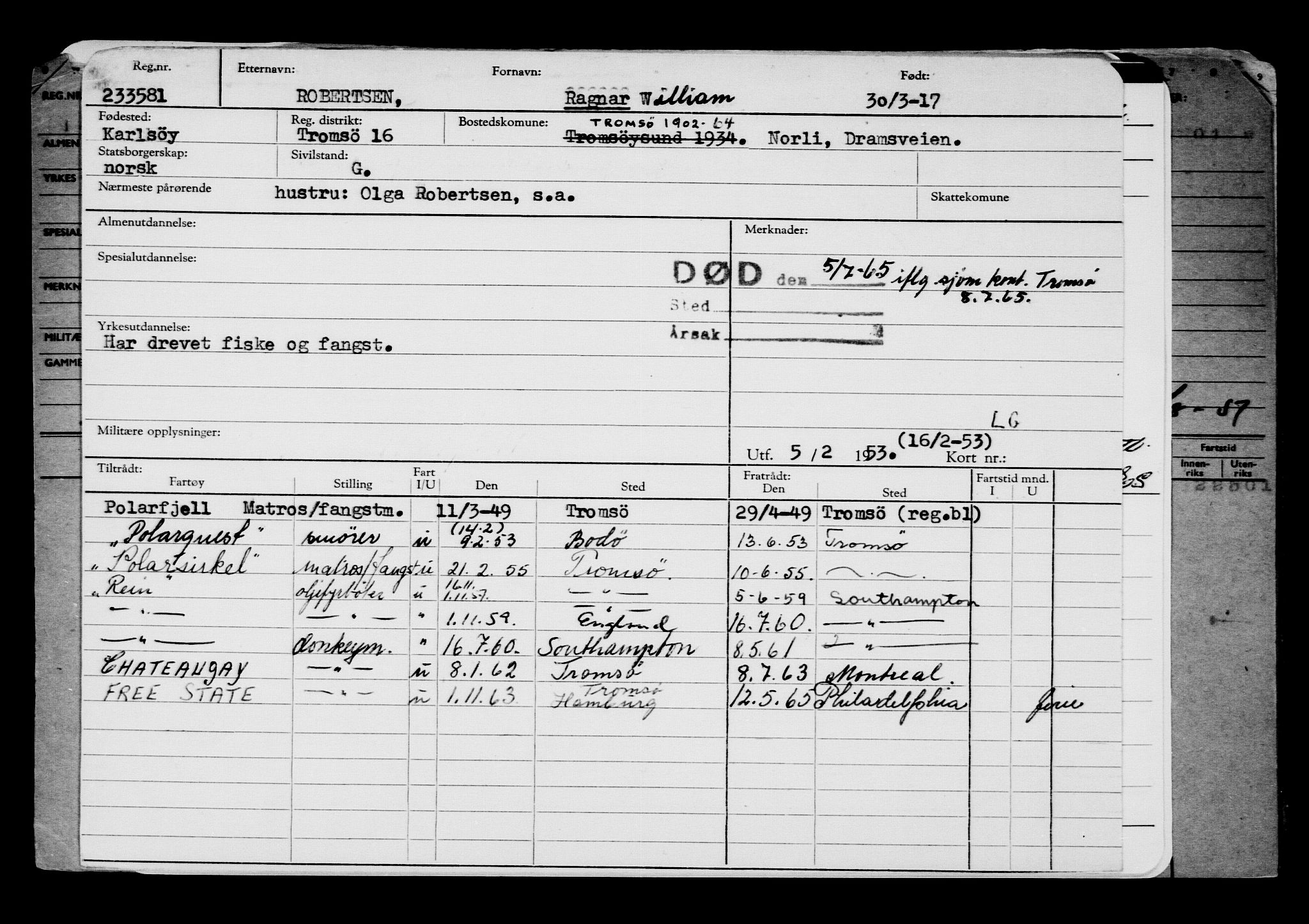 Direktoratet for sjømenn, AV/RA-S-3545/G/Gb/L0147: Hovedkort, 1917, s. 332