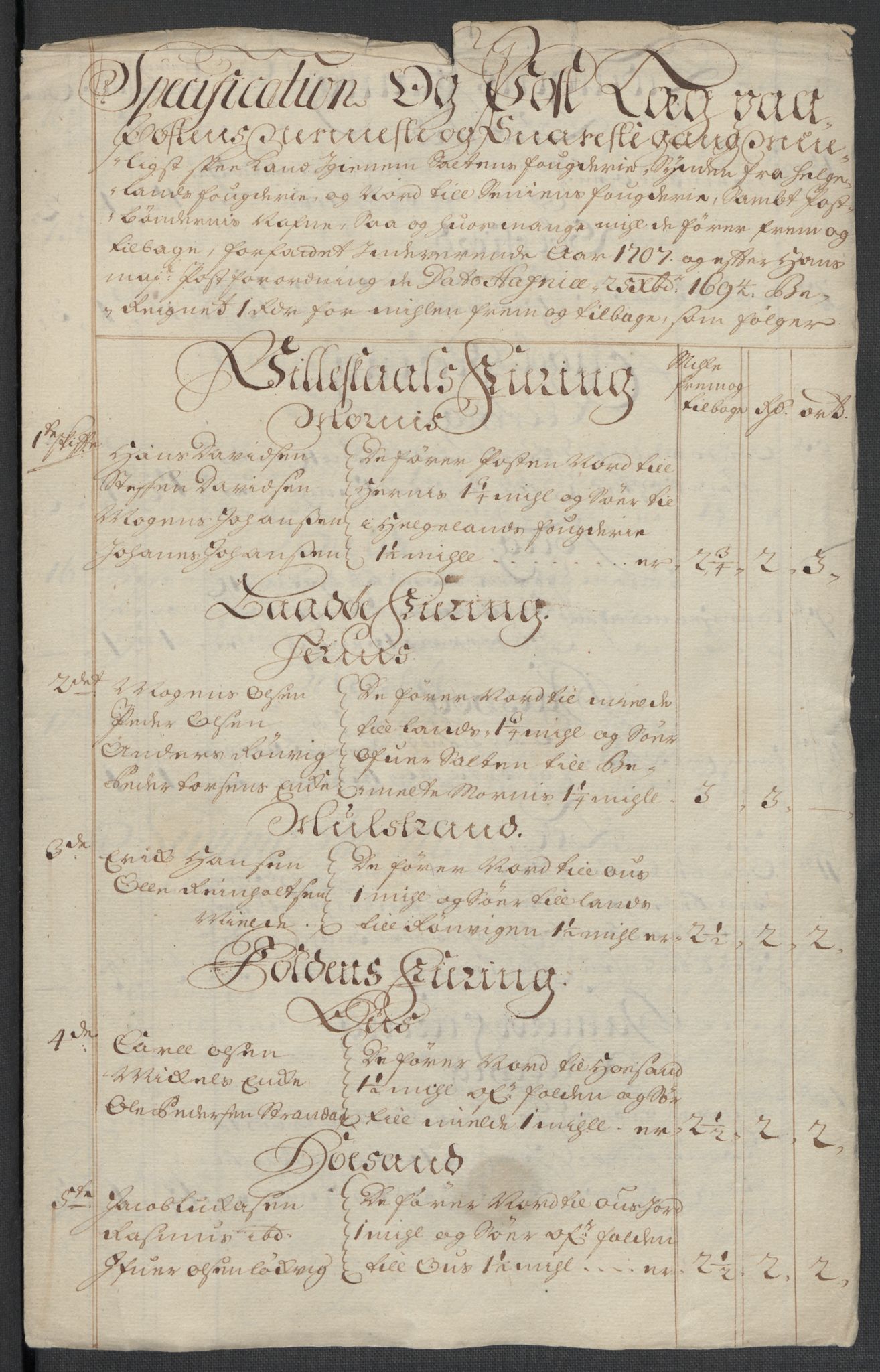 Rentekammeret inntil 1814, Reviderte regnskaper, Fogderegnskap, RA/EA-4092/R66/L4581: Fogderegnskap Salten, 1707-1710, s. 101