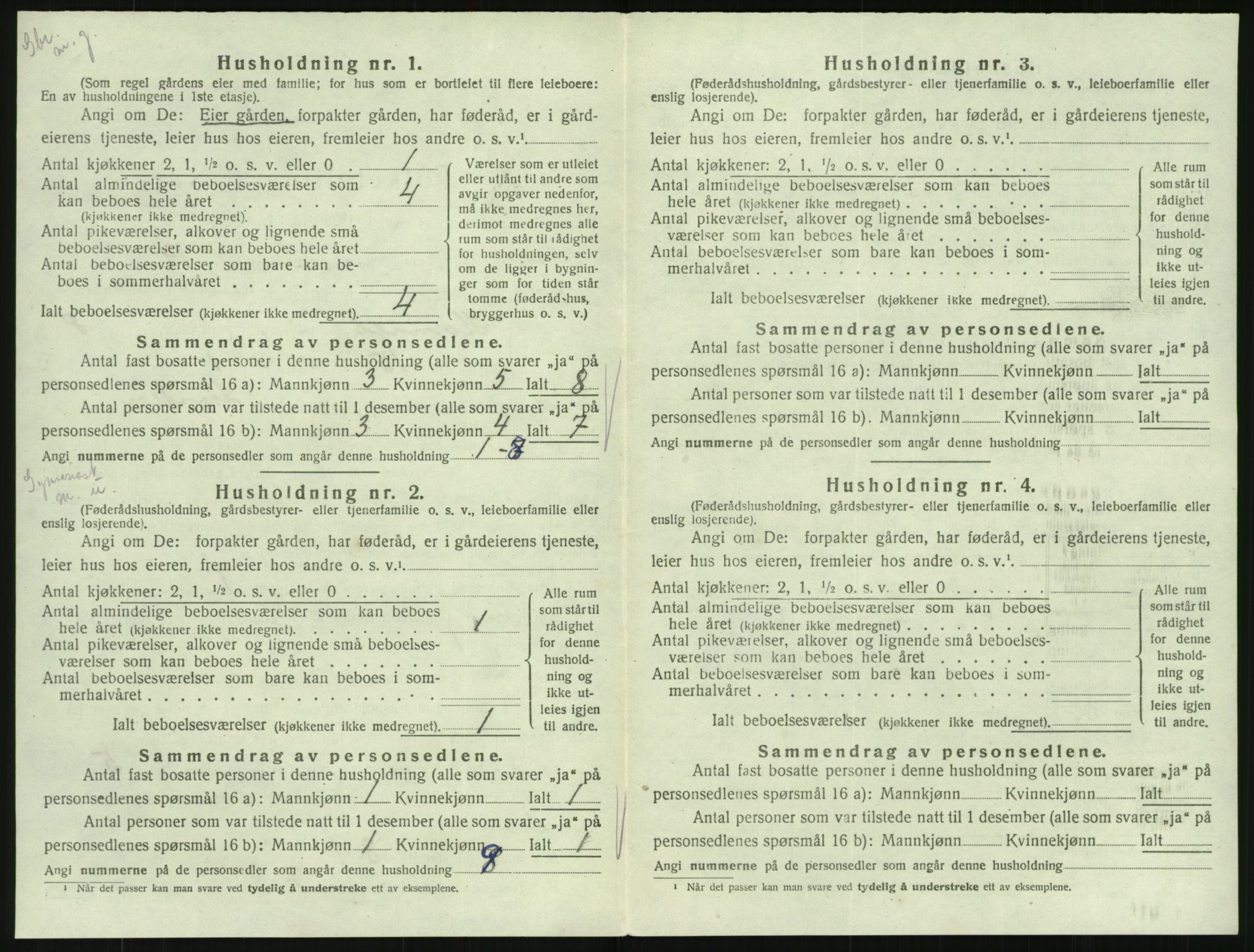 SAK, Folketelling 1920 for 0936 Hornnes herred, 1920, s. 322