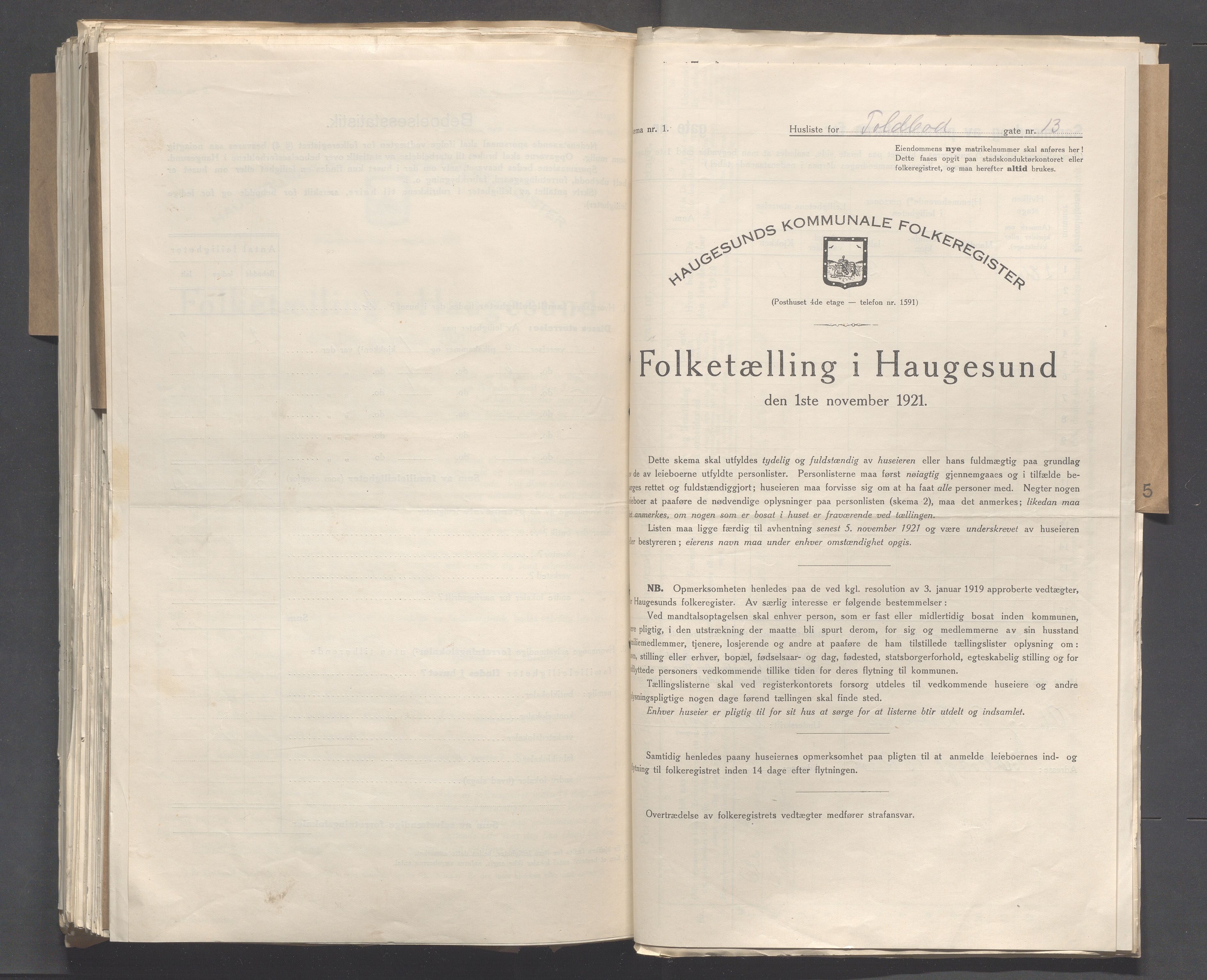 IKAR, Kommunal folketelling 1.11.1921 for Haugesund, 1921, s. 7437