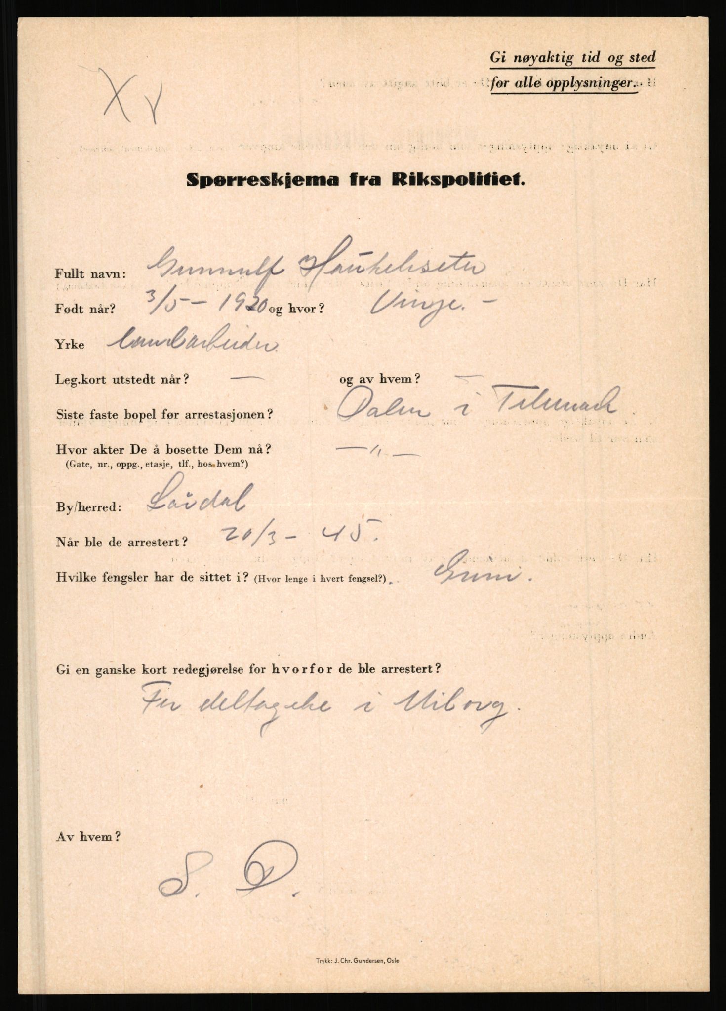 Rikspolitisjefen, AV/RA-S-1560/L/L0006: Hansen, Adolf Boye - Hemstad, Gunnar, 1940-1945, s. 869