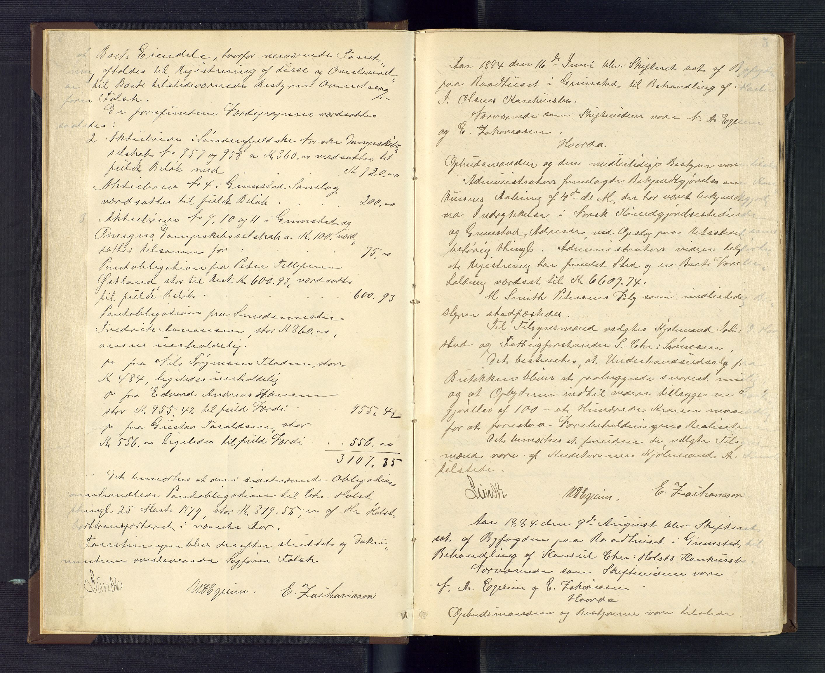 Grimstad byfogd, AV/SAK-1222-0003/H/Hc/L0005: Skifteprotokoll nr. 5, 1884-1897, s. 5