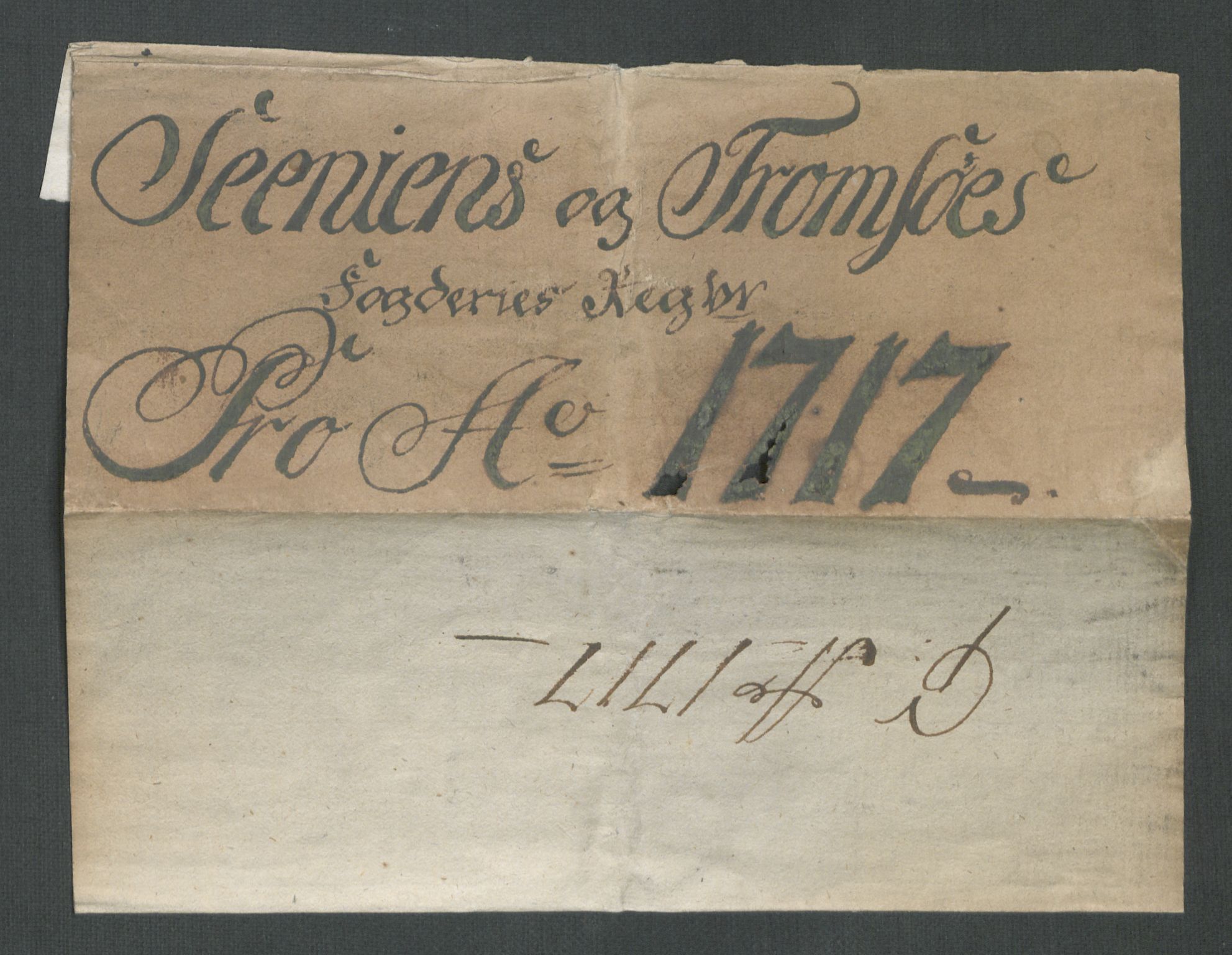 Rentekammeret inntil 1814, Reviderte regnskaper, Fogderegnskap, AV/RA-EA-4092/R68/L4763: Fogderegnskap Senja og Troms, 1717, s. 3