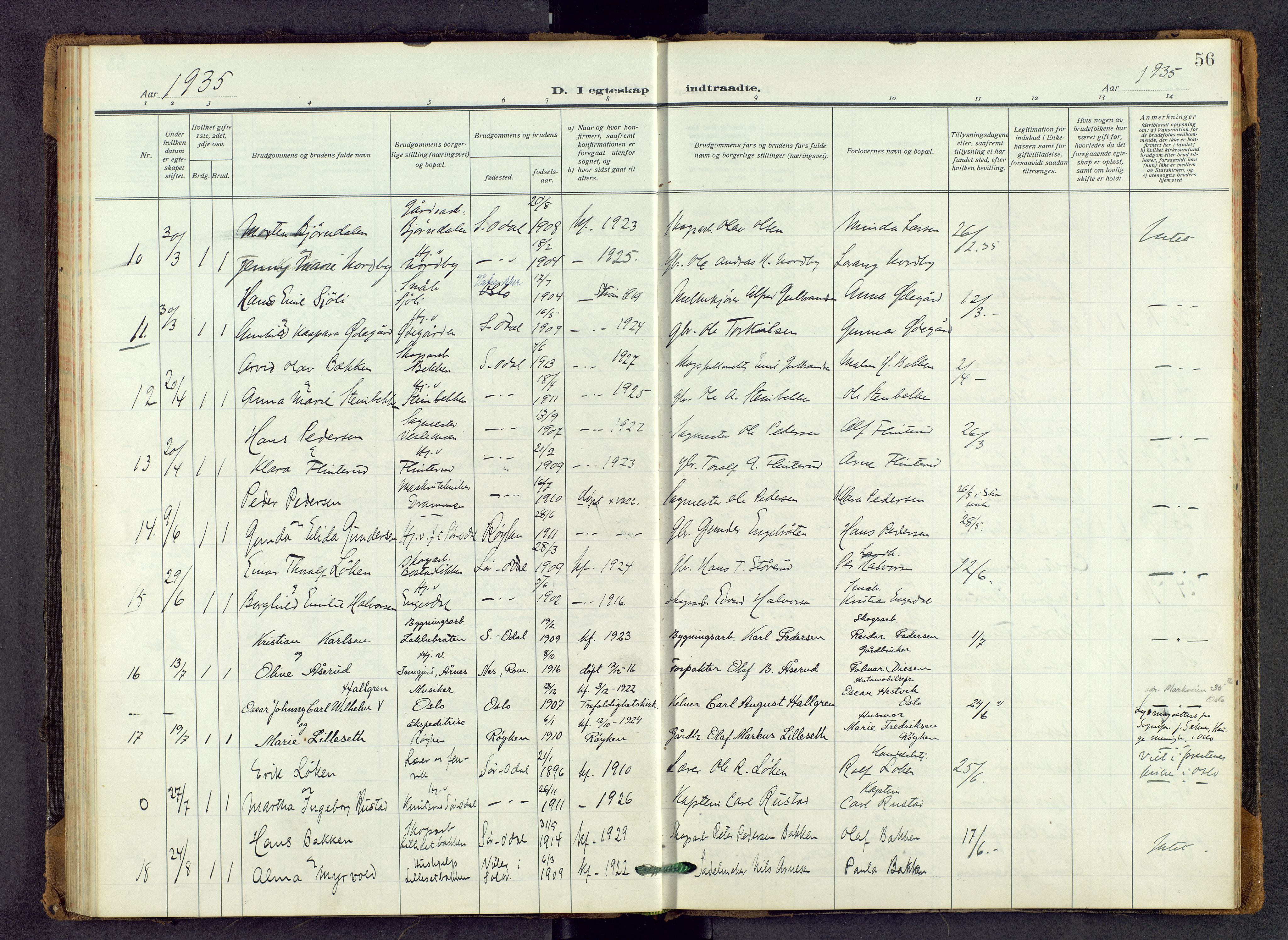 Sør-Odal prestekontor, AV/SAH-PREST-030/H/Ha/Haa/L0011: Ministerialbok nr. 11, 1922-1945, s. 56