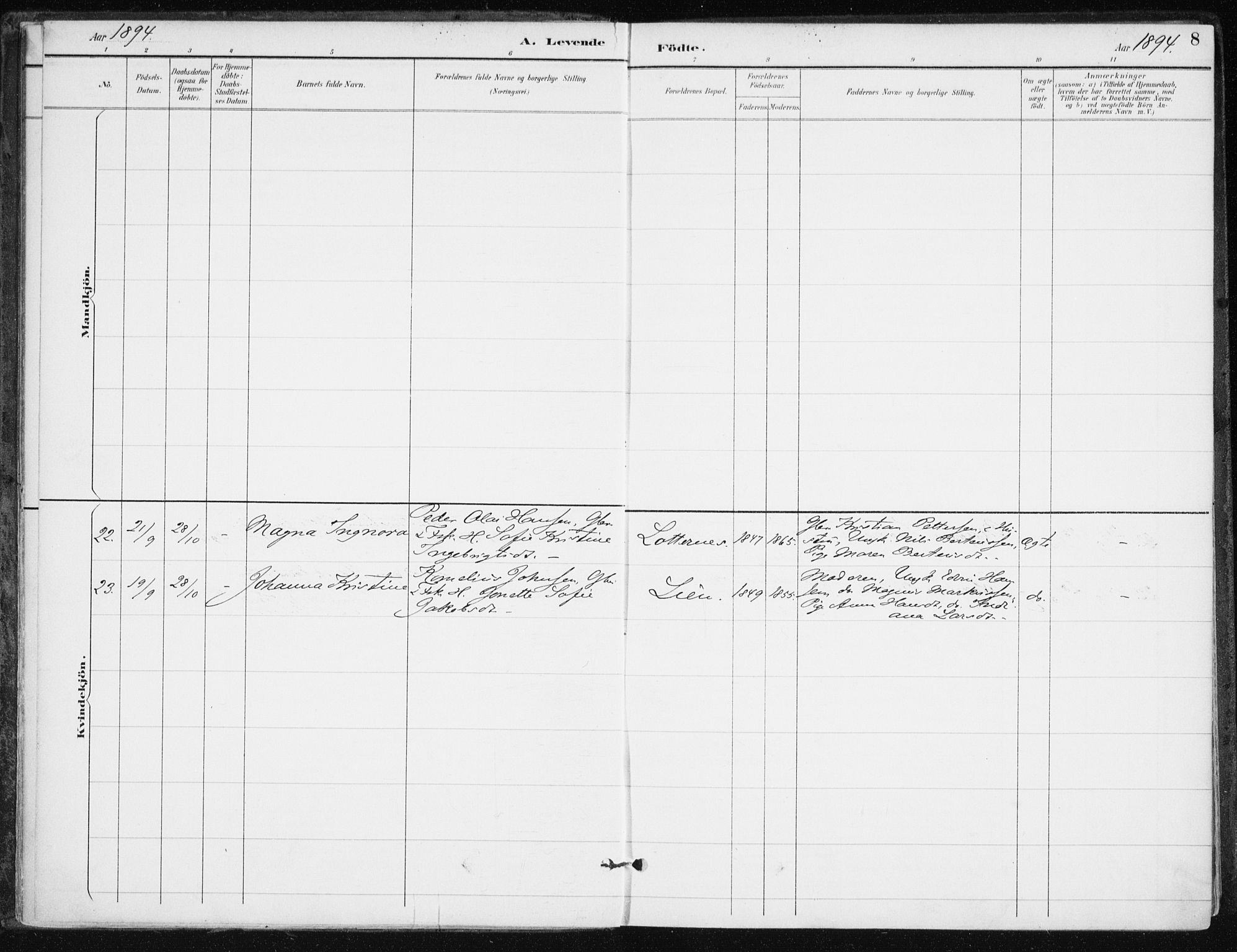 Salangen sokneprestembete, AV/SATØ-S-1324/H/Ha/L0001kirke: Ministerialbok nr. 1, 1893-1911, s. 8