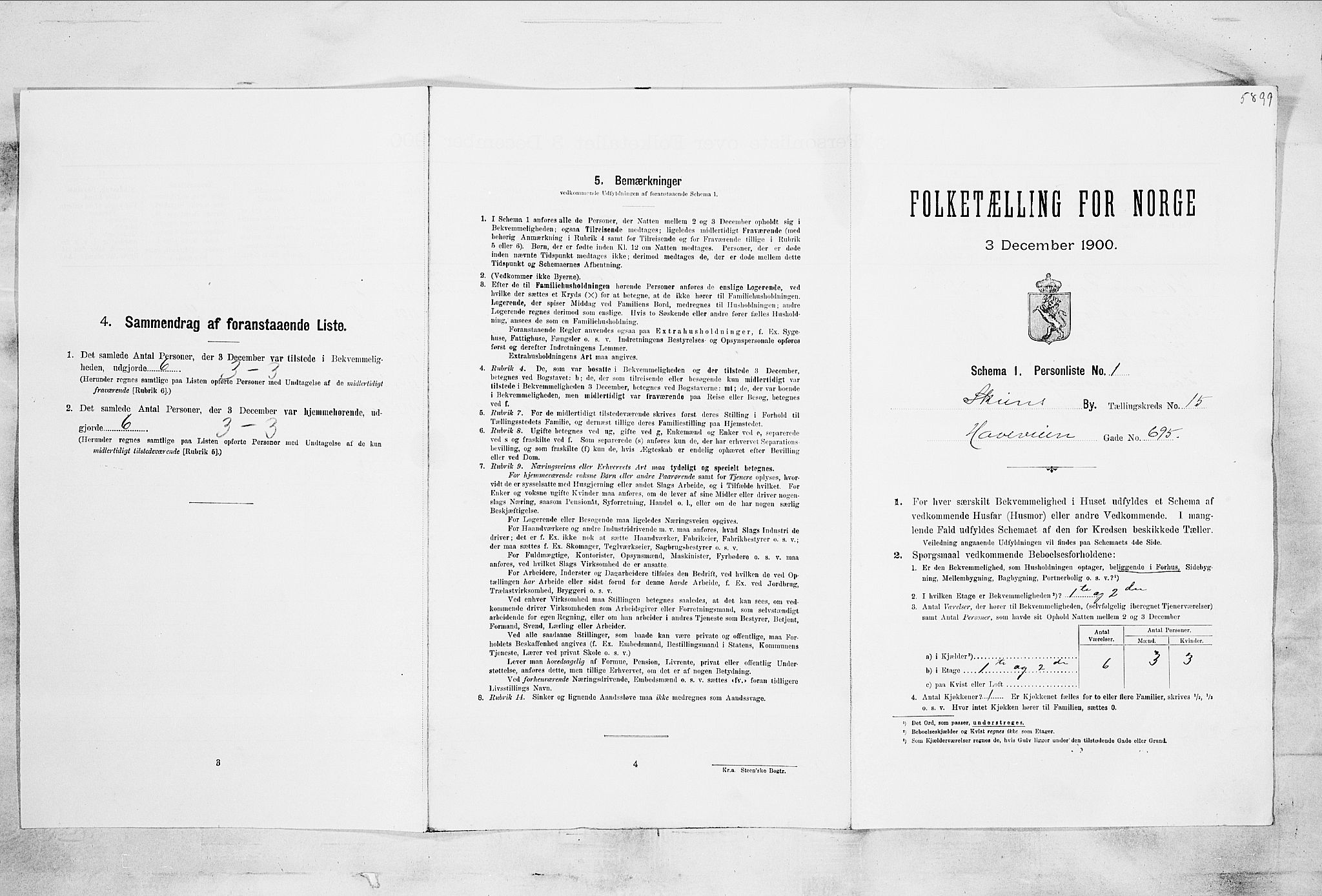 SAKO, Folketelling 1900 for 0806 Skien kjøpstad, 1900, s. 2664