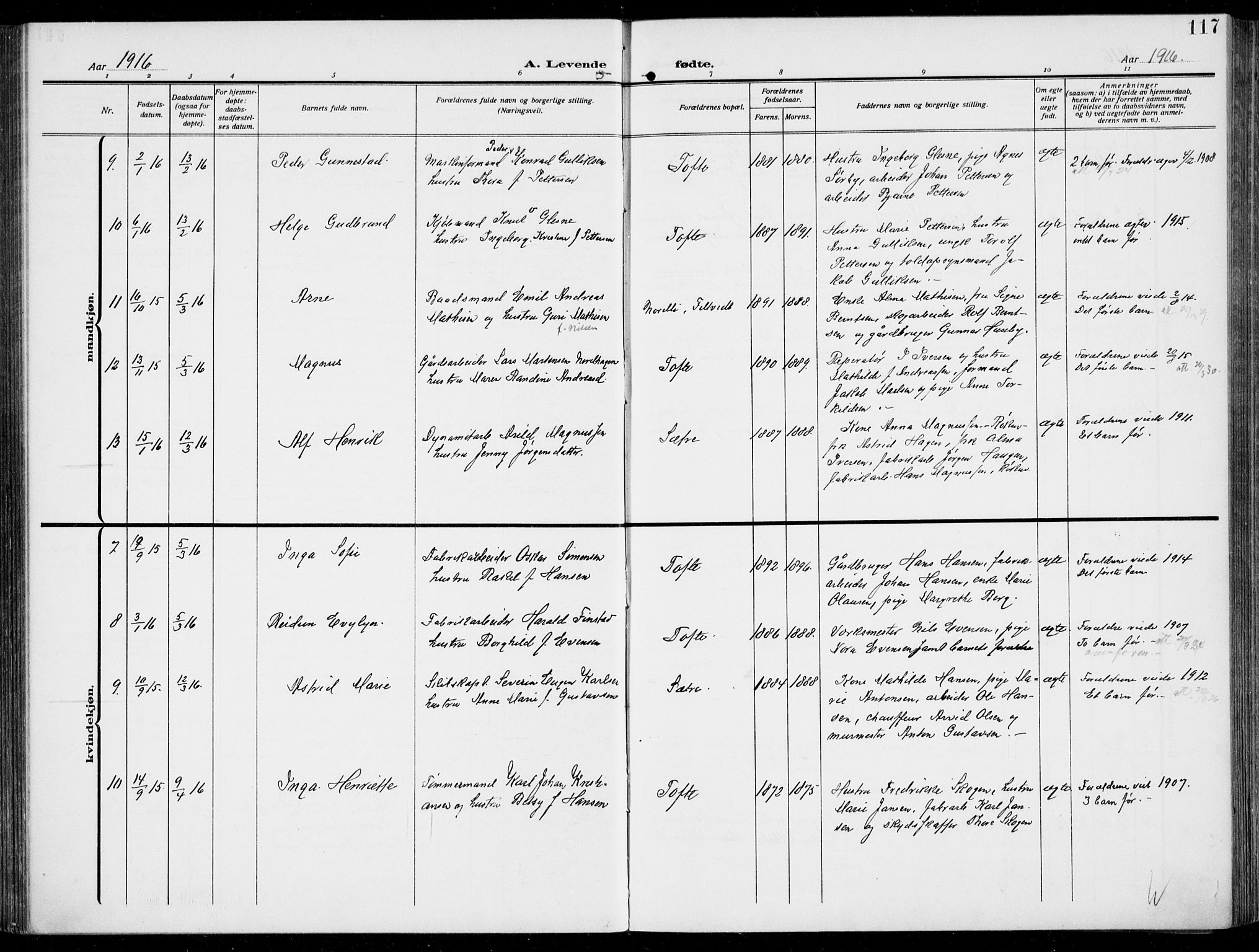 Hurum kirkebøker, AV/SAKO-A-229/F/Fa/L0016: Ministerialbok nr. 16, 1899-1918, s. 117