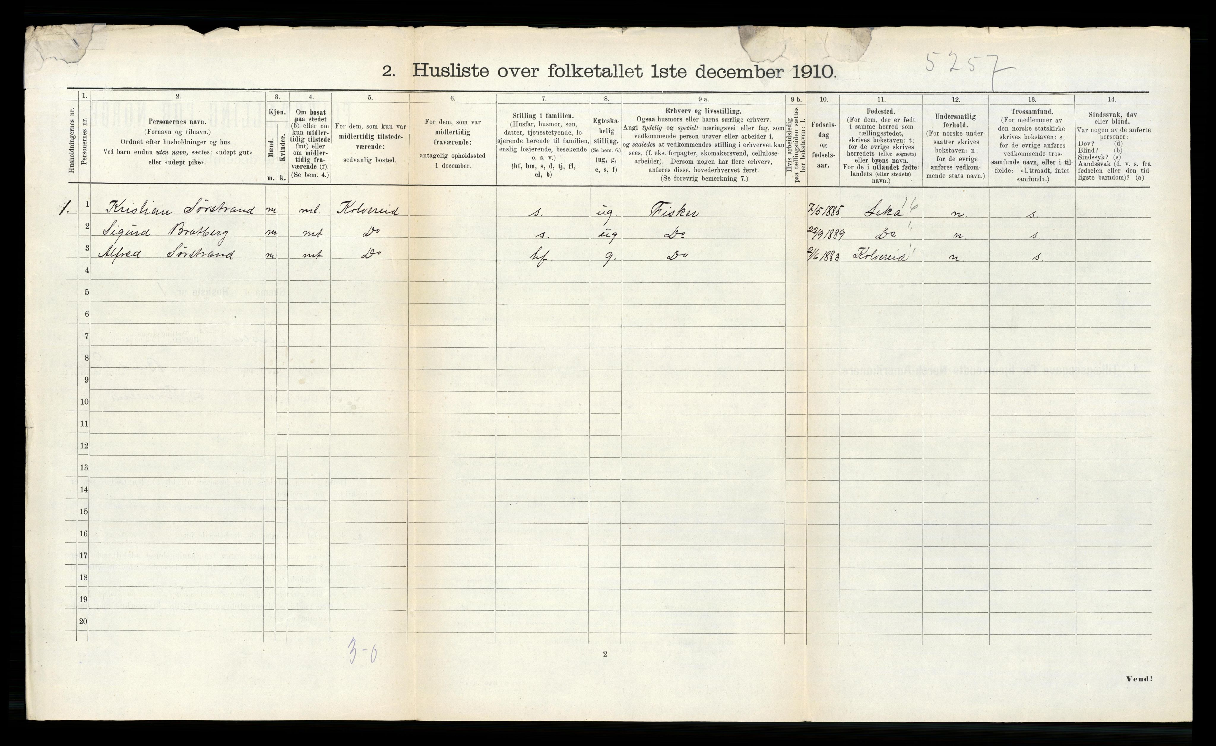 RA, Folketelling 1910 for 1624 Rissa herred, 1910, s. 239