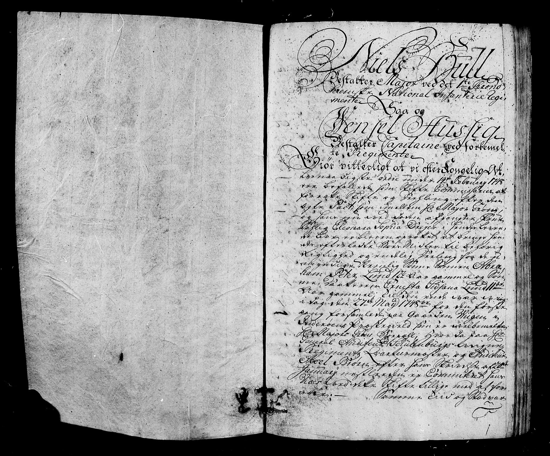 Forsvaret, Generalauditøren, RA/RAFA-1772/F/Fj/Fja/L0012: --, 1748-1816, s. 1