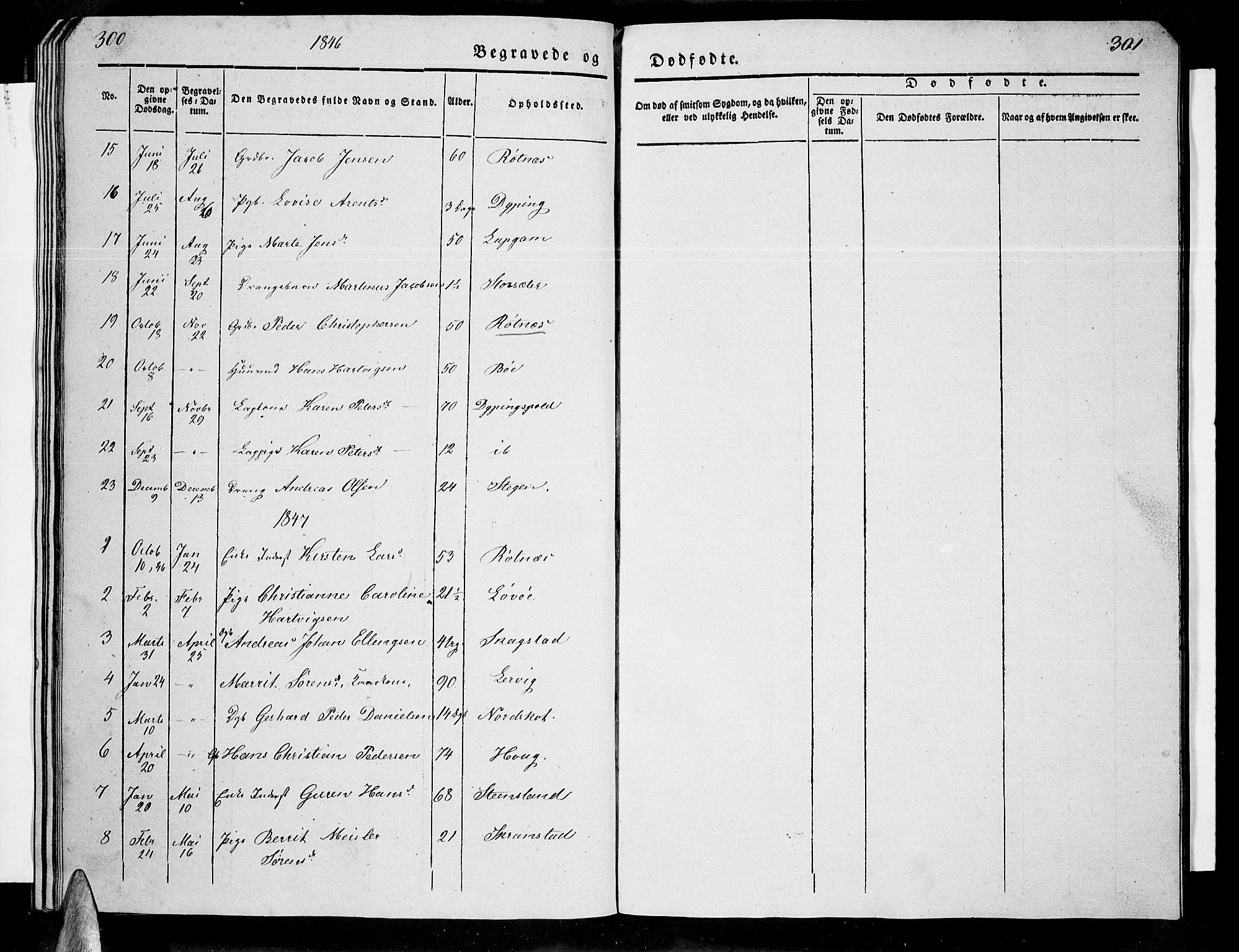 Ministerialprotokoller, klokkerbøker og fødselsregistre - Nordland, AV/SAT-A-1459/855/L0813: Klokkerbok nr. 855C02, 1836-1850, s. 300-301