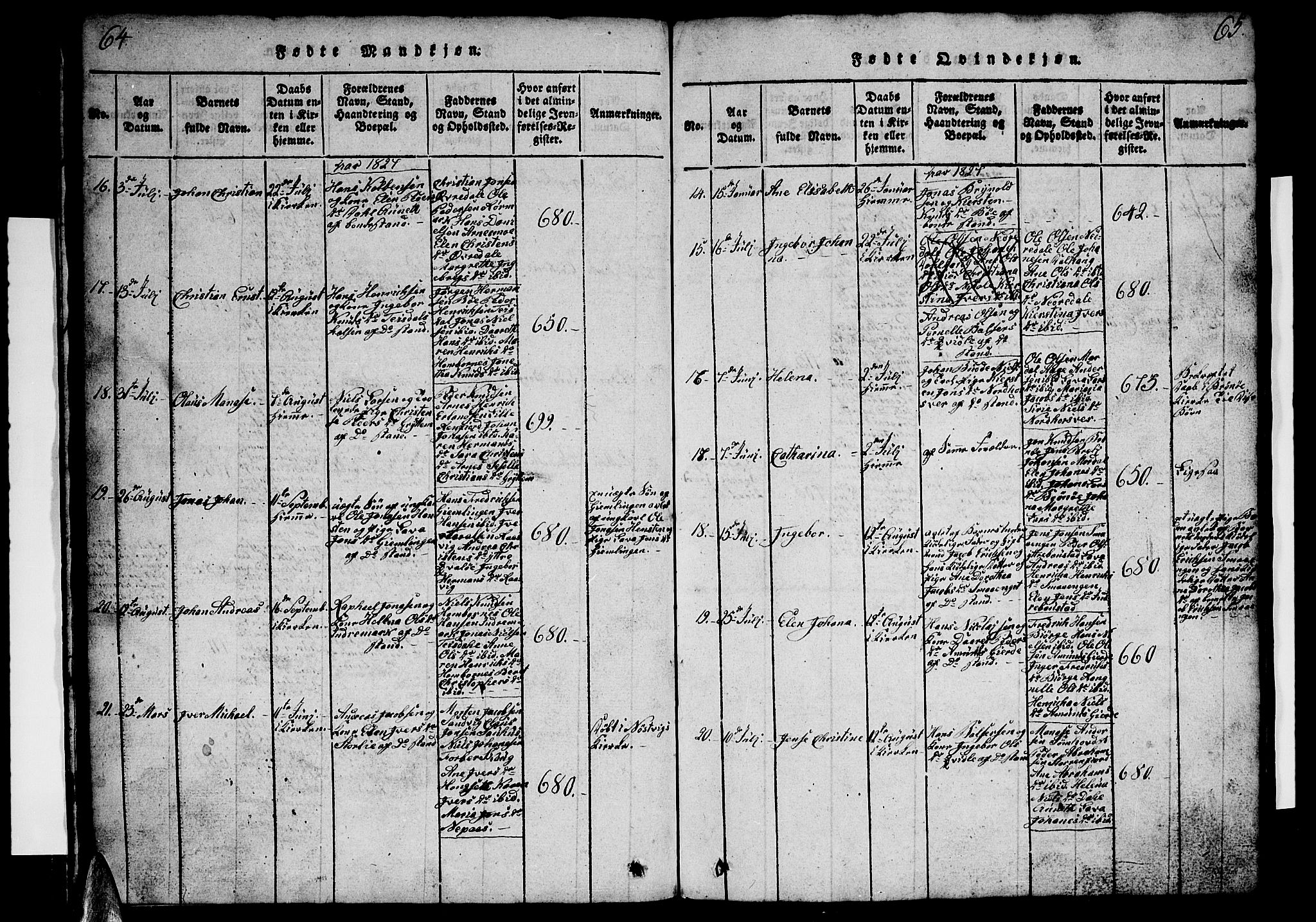 Ministerialprotokoller, klokkerbøker og fødselsregistre - Nordland, AV/SAT-A-1459/812/L0186: Klokkerbok nr. 812C04, 1820-1849, s. 64-65