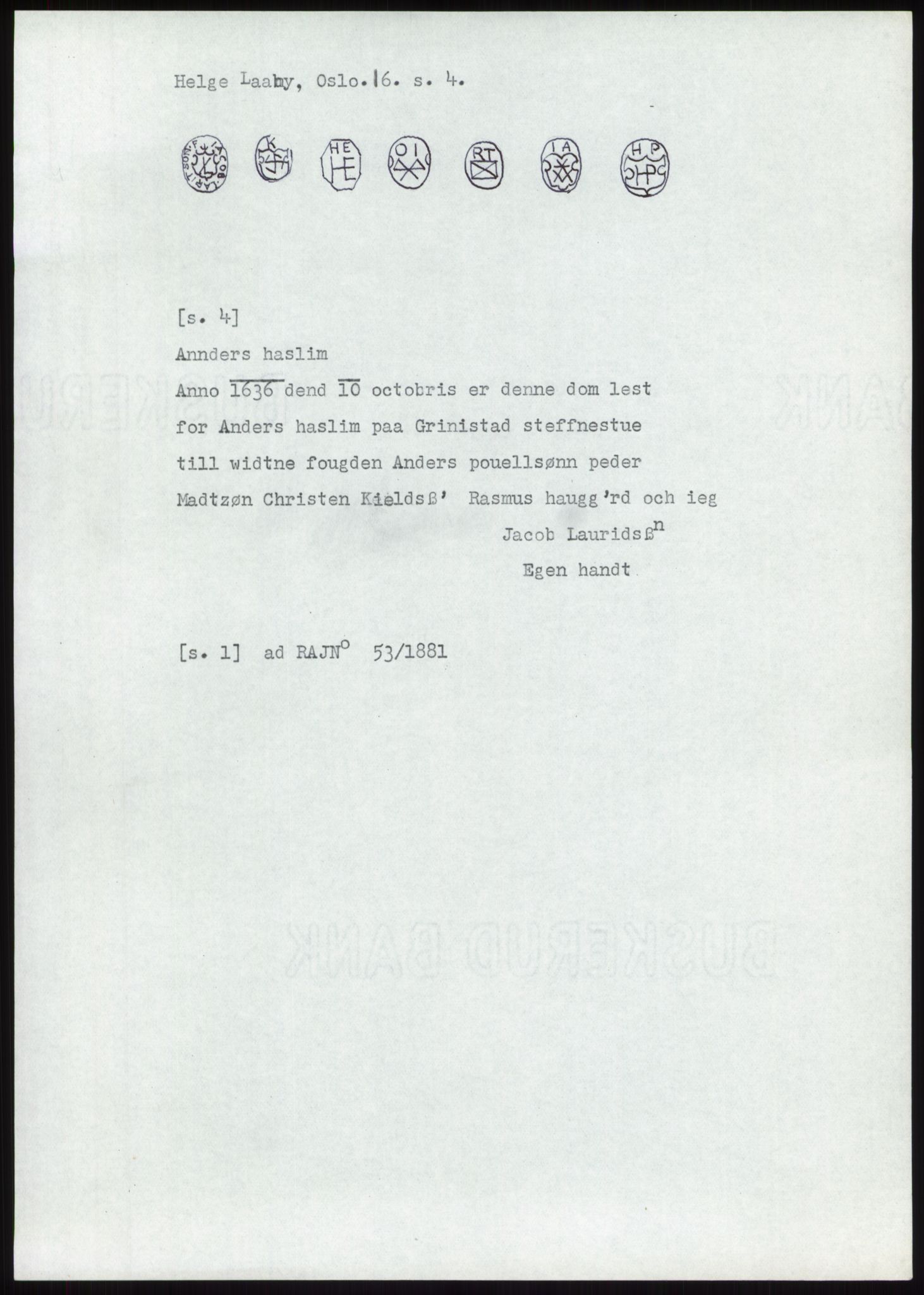 Samlinger til kildeutgivelse, Diplomavskriftsamlingen, AV/RA-EA-4053/H/Ha, s. 532