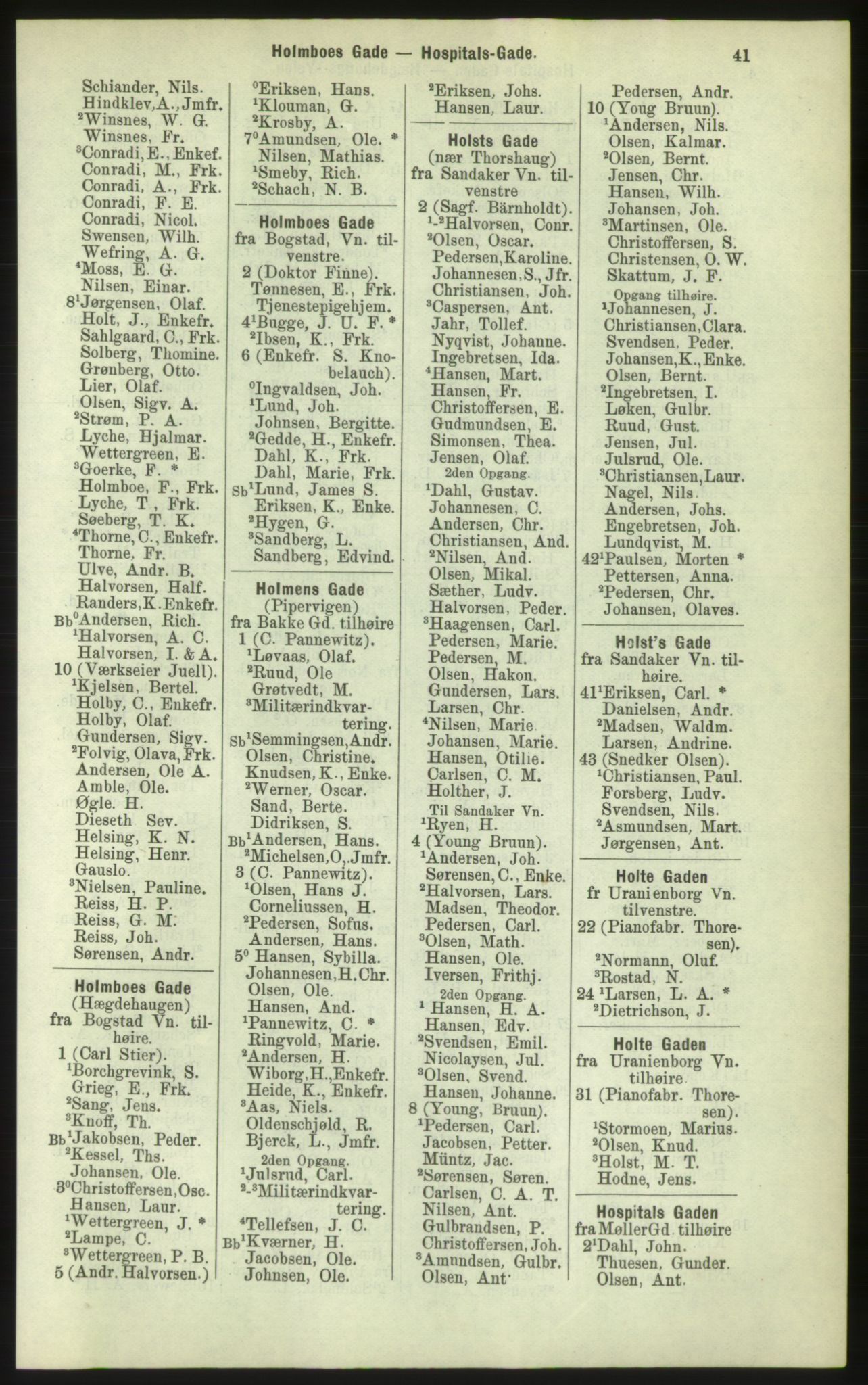 Kristiania/Oslo adressebok, PUBL/-, 1884, s. 41