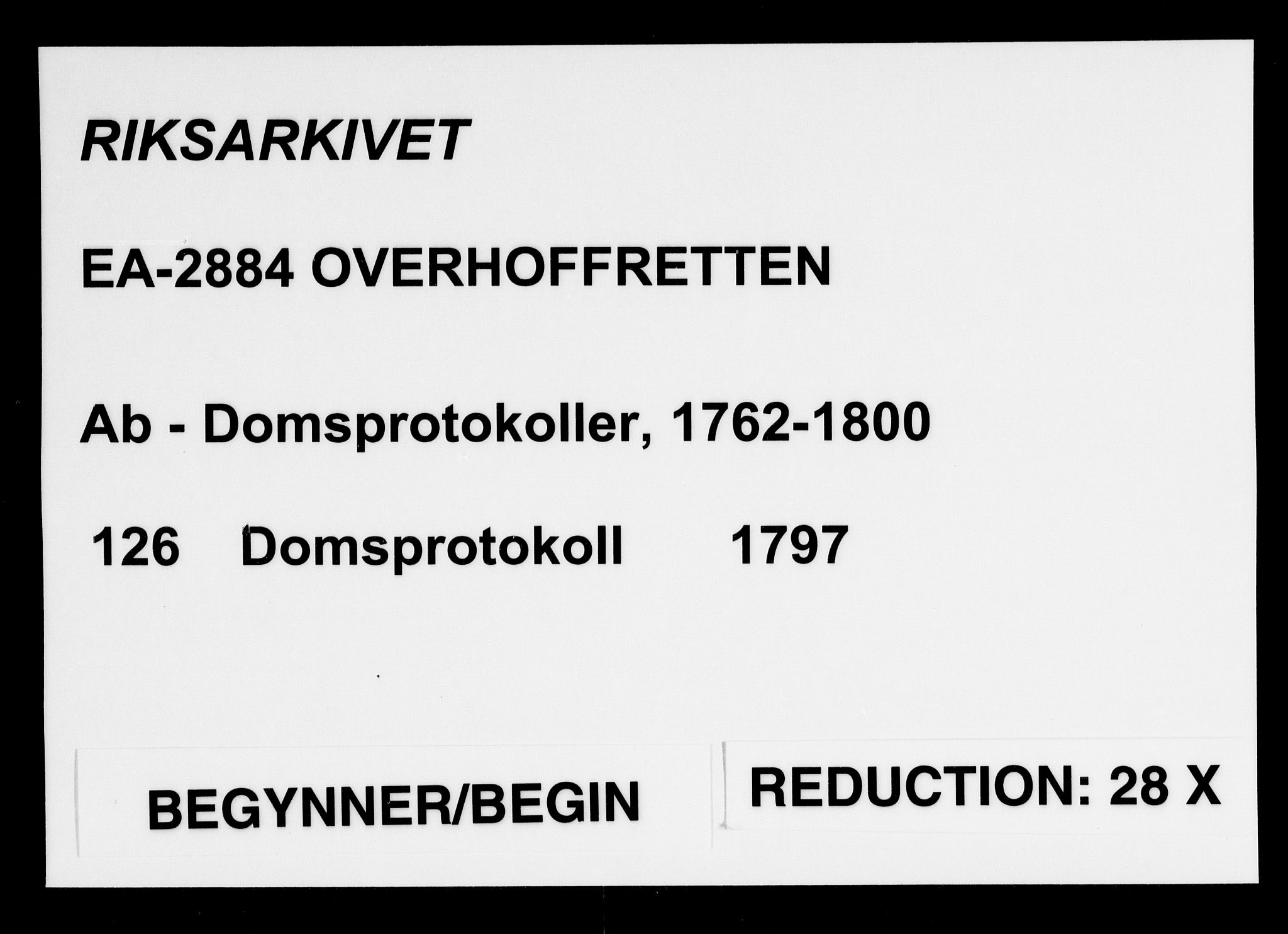Overhoffretten 1667-1797, RA/EA-2884/Ab/L0126: Domsprotokoll, 1797
