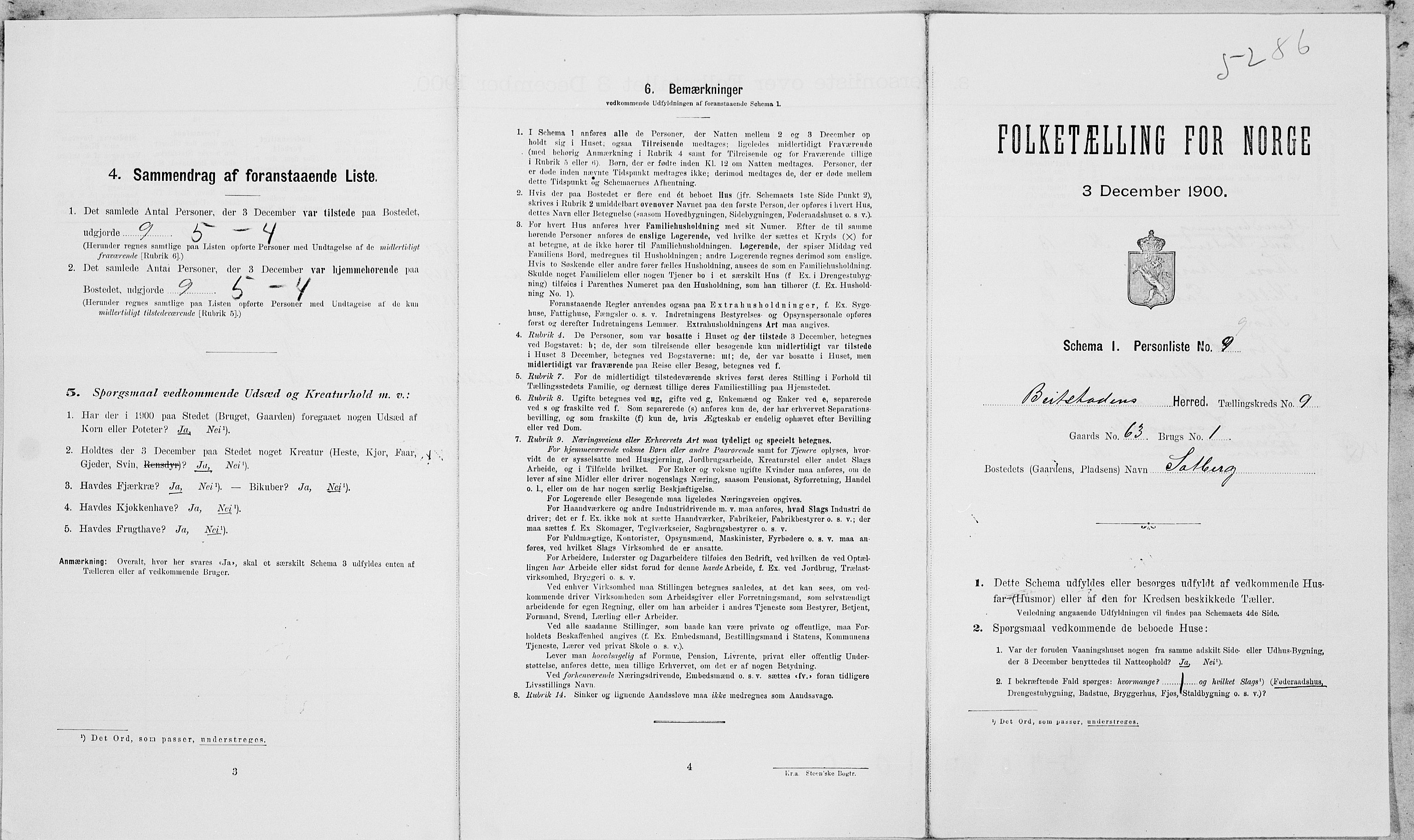 SAT, Folketelling 1900 for 1727 Beitstad herred, 1900, s. 709