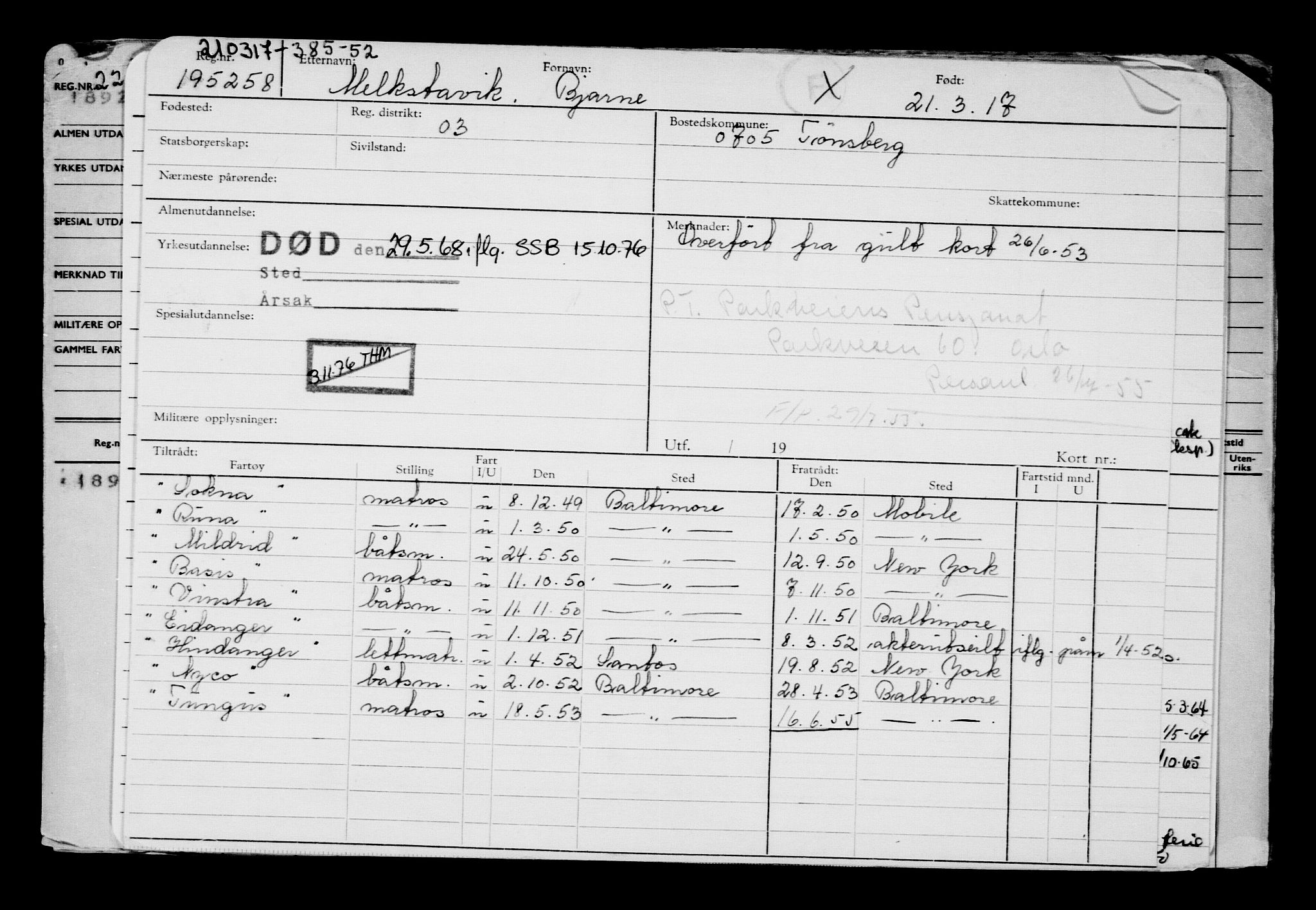 Direktoratet for sjømenn, AV/RA-S-3545/G/Gb/L0147: Hovedkort, 1917, s. 177