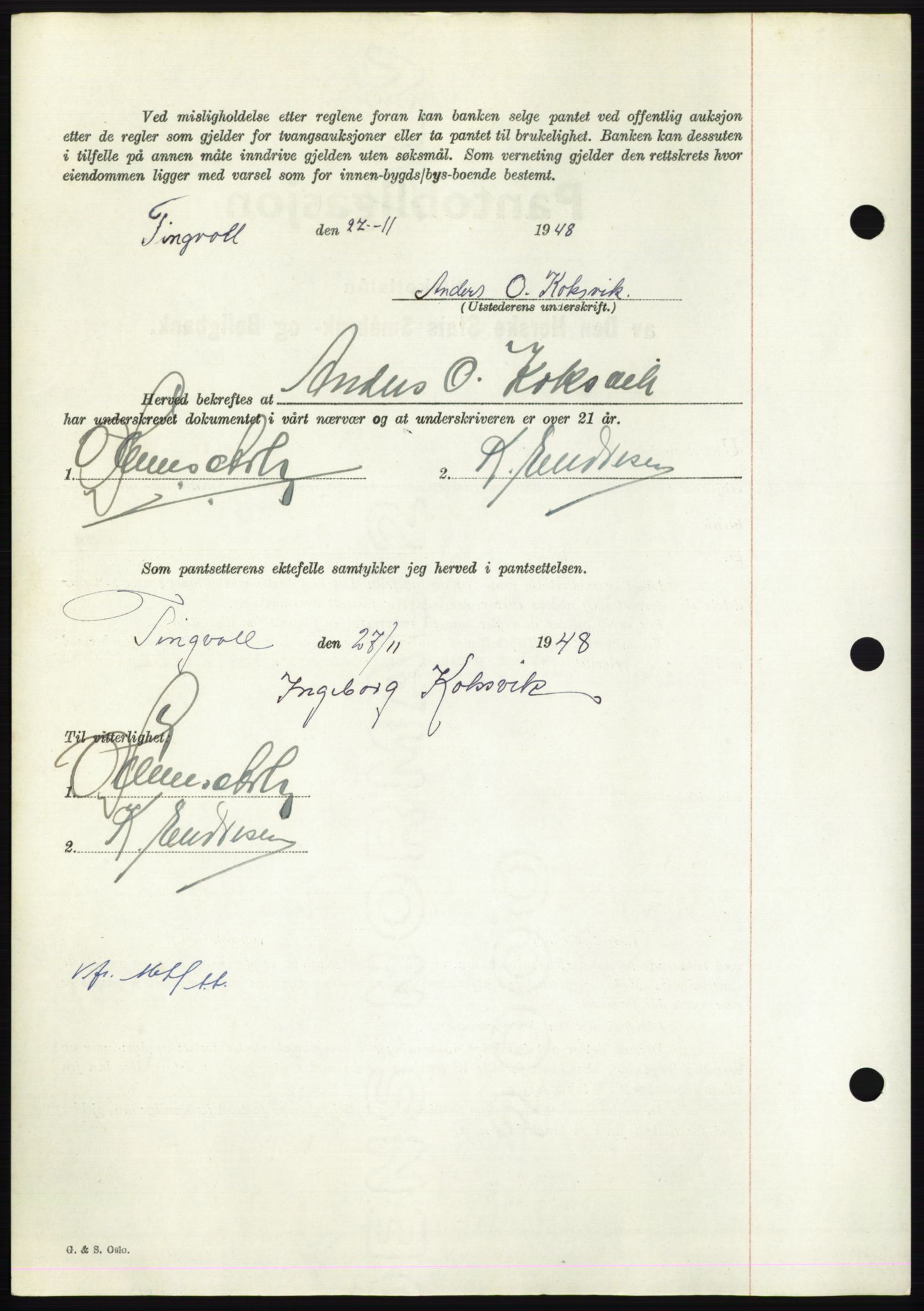 Nordmøre sorenskriveri, AV/SAT-A-4132/1/2/2Ca: Pantebok nr. B100, 1948-1949, Dagboknr: 3379/1948