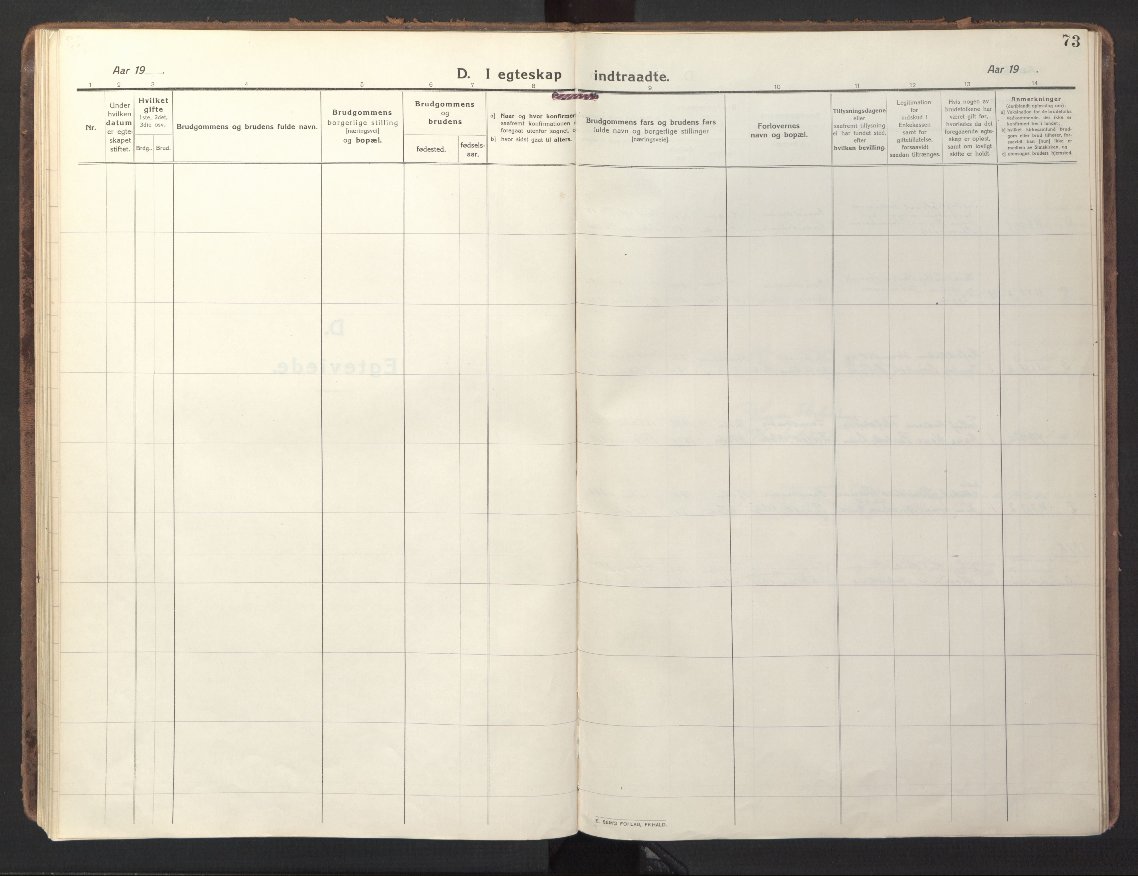 Ministerialprotokoller, klokkerbøker og fødselsregistre - Sør-Trøndelag, AV/SAT-A-1456/618/L0449: Ministerialbok nr. 618A12, 1917-1924, s. 73