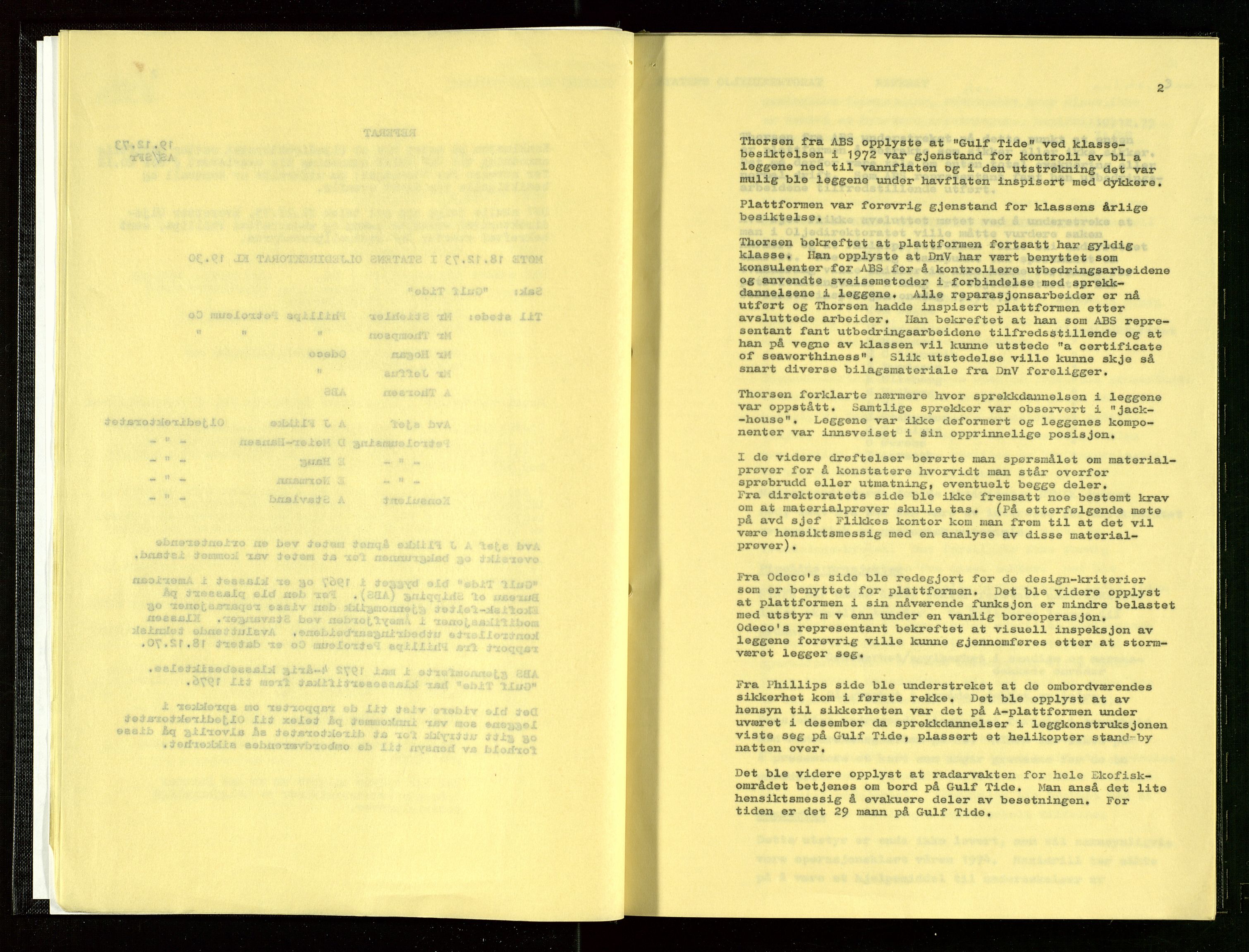 Oljedirektoratet, AV/SAST-A-101366/Aa/L0001: Referatprotokoller, 1973