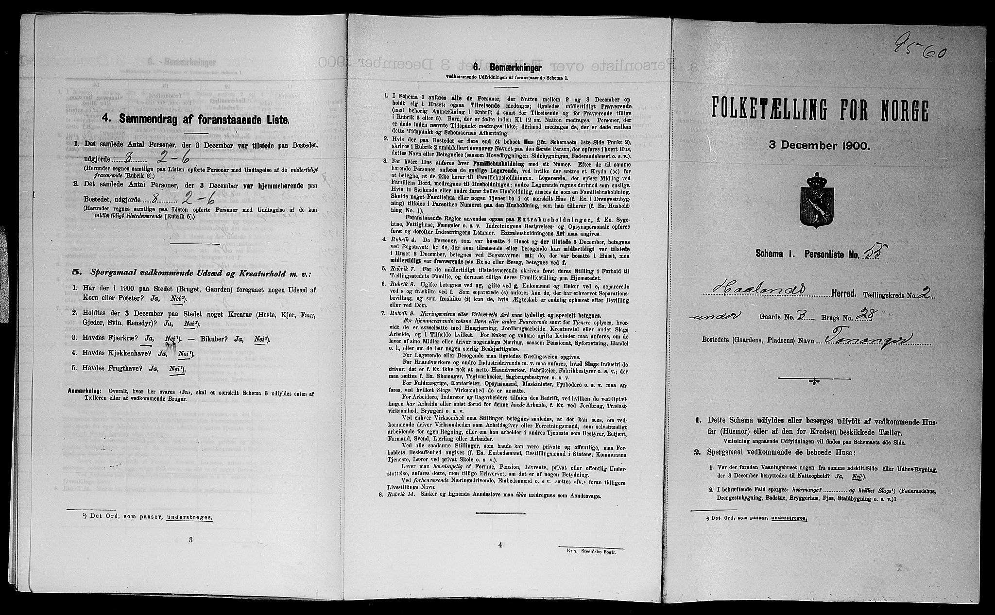 SAST, Folketelling 1900 for 1124 Haaland herred, 1900, s. 477