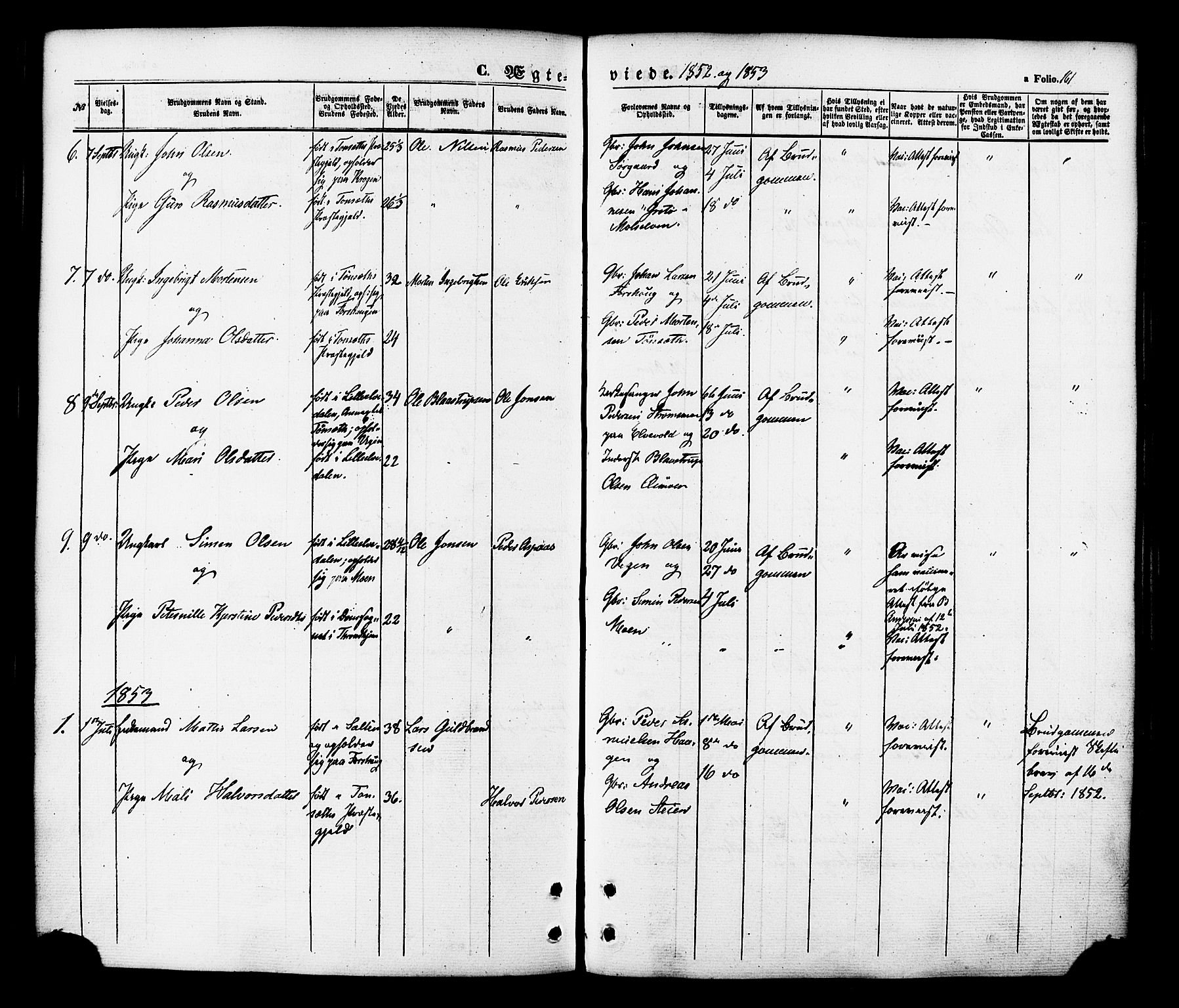 Målselv sokneprestembete, AV/SATØ-S-1311/G/Ga/Gaa/L0008kirke: Ministerialbok nr. 8, 1851-1877, s. 161