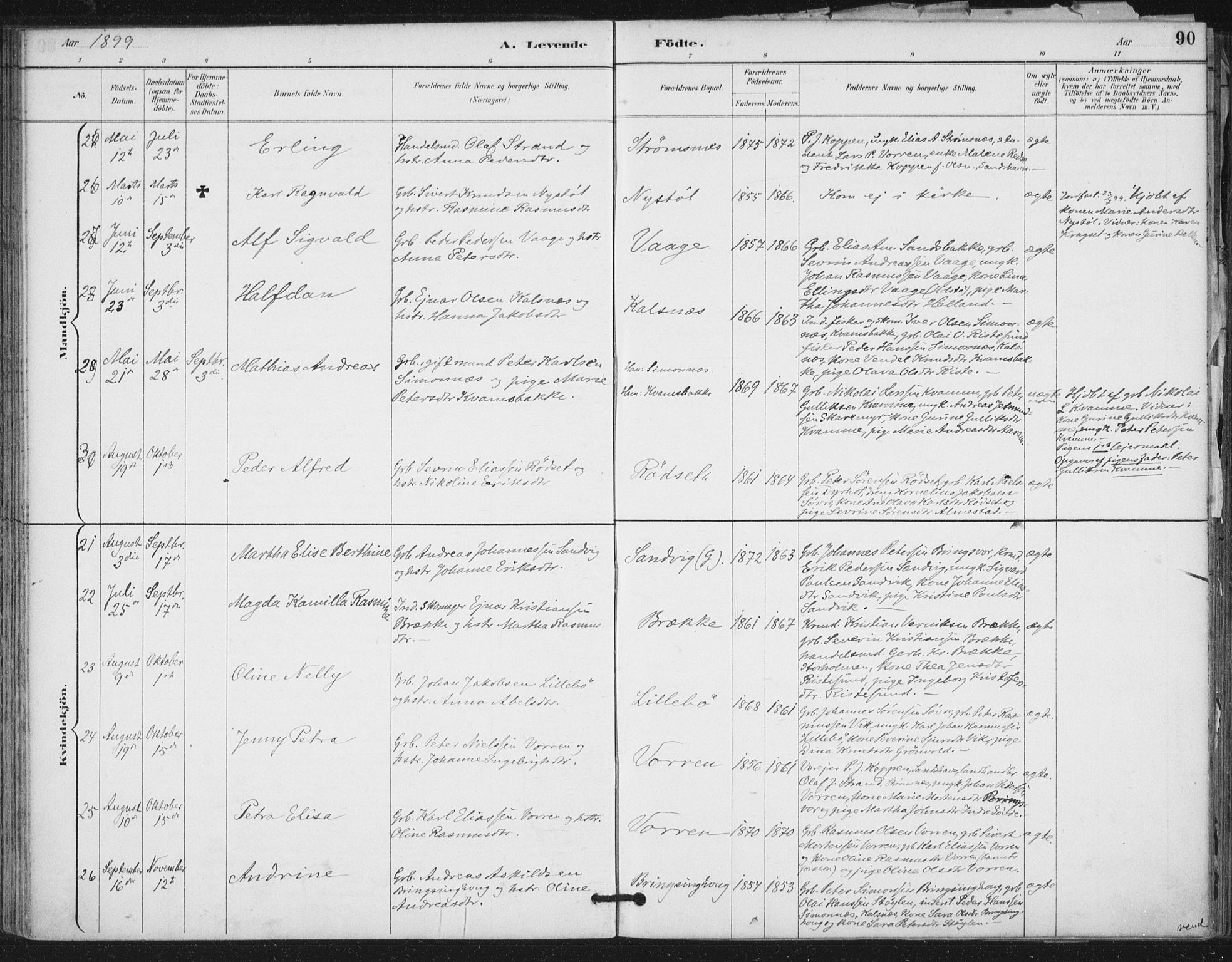 Ministerialprotokoller, klokkerbøker og fødselsregistre - Møre og Romsdal, AV/SAT-A-1454/503/L0037: Ministerialbok nr. 503A05, 1884-1900, s. 90