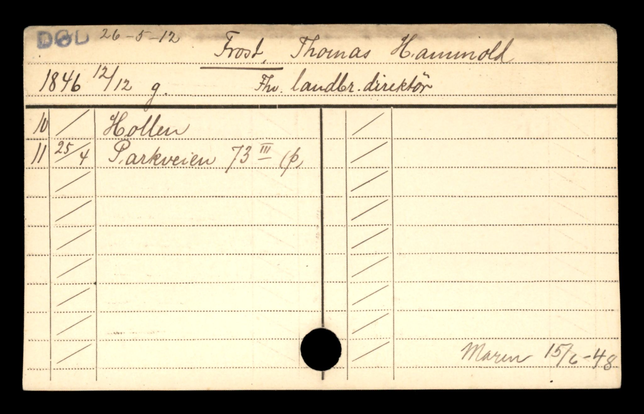 Oslo folkeregister, Registerkort, AV/SAO-A-11715/D/Da/L0022: Menn: Frost Nils - Gjerde Olav, 1906-1919