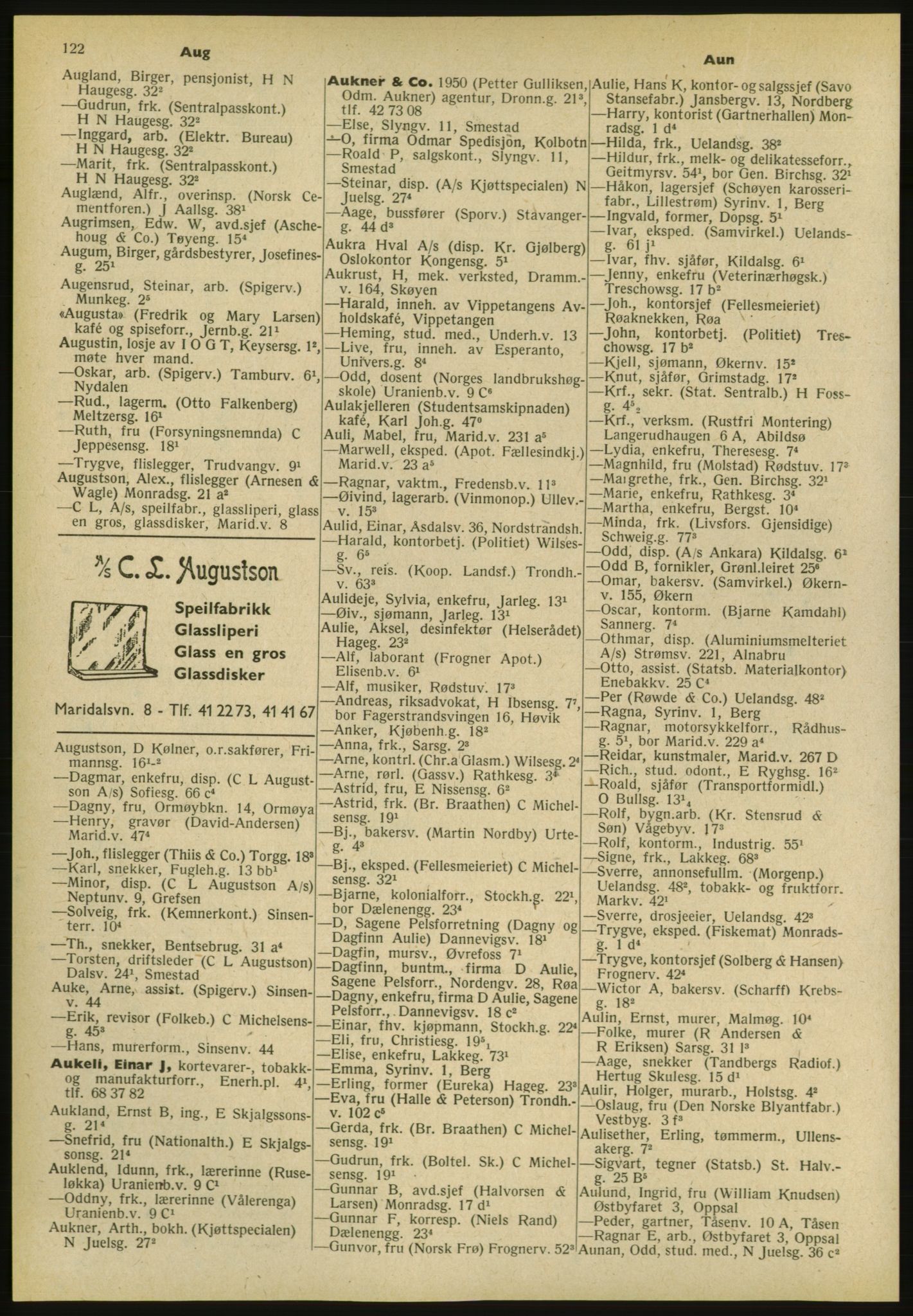 Kristiania/Oslo adressebok, PUBL/-, 1952, s. 122