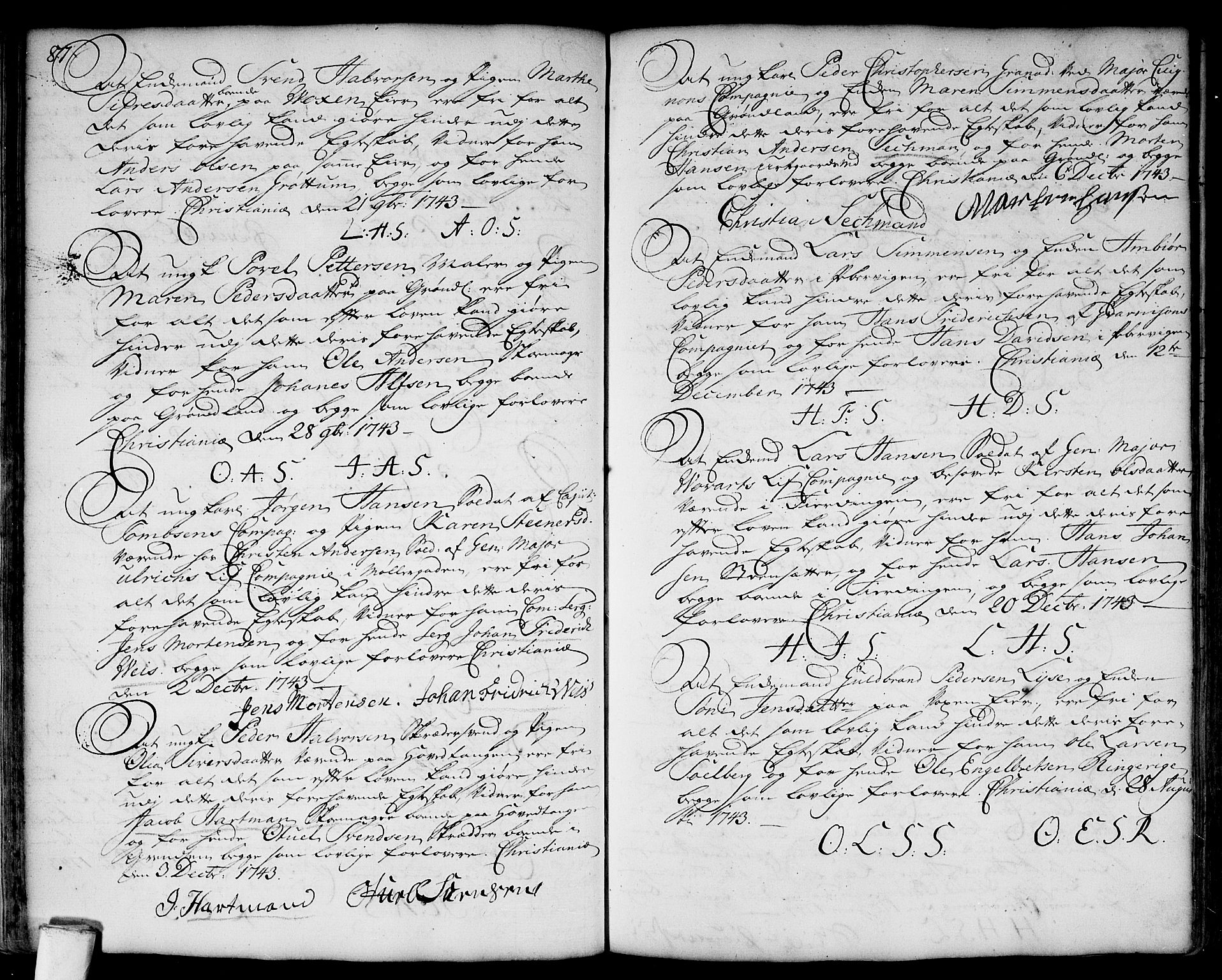 Aker prestekontor kirkebøker, SAO/A-10861/L/L0002: Forlovererklæringer nr. 2, 1734-1773, s. 87