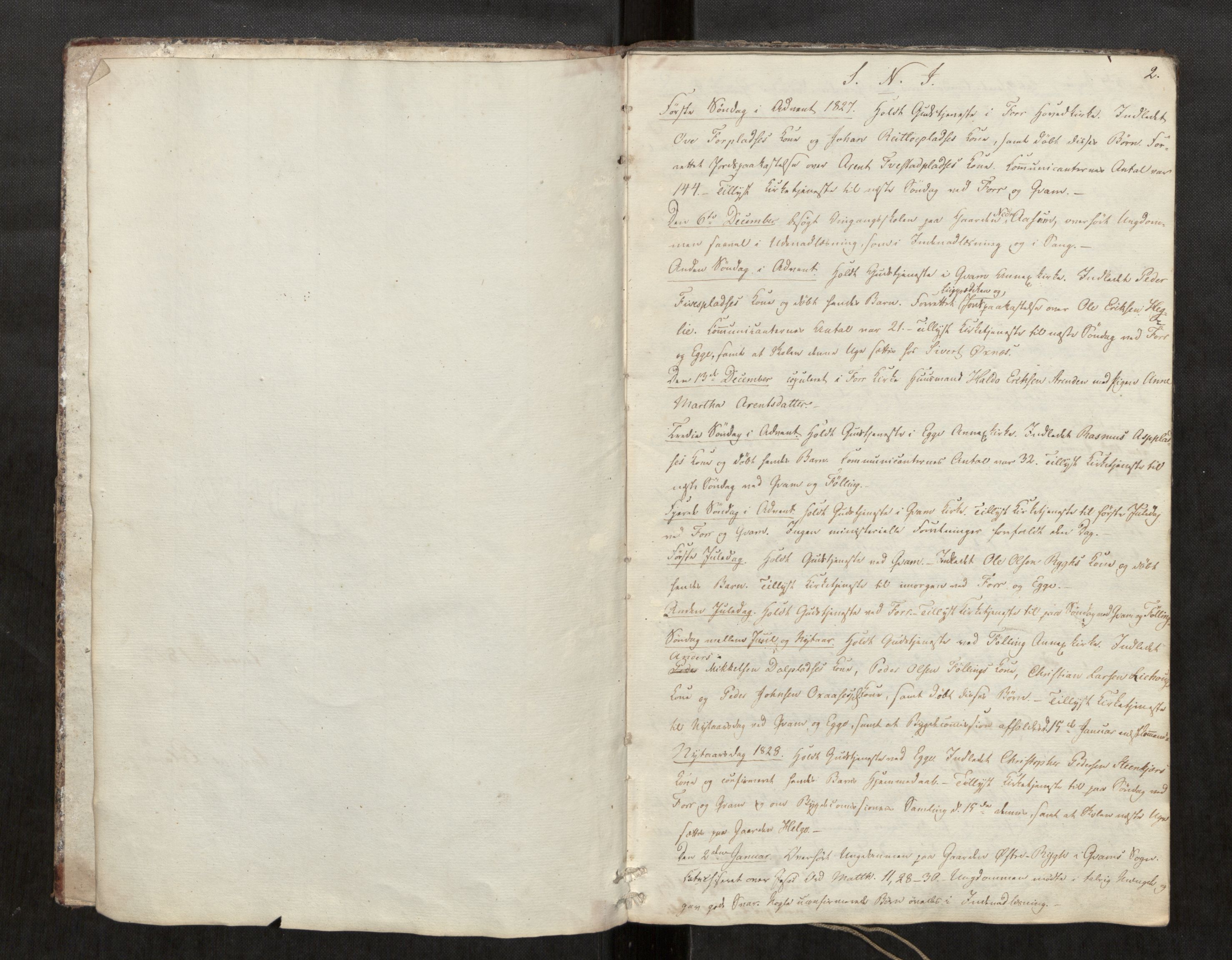 Stod sokneprestkontor, SAT/A-1164/2/I/I1/I1d/L0001: Residerende kapellans bok nr. 1, 1827-1849, s. 2