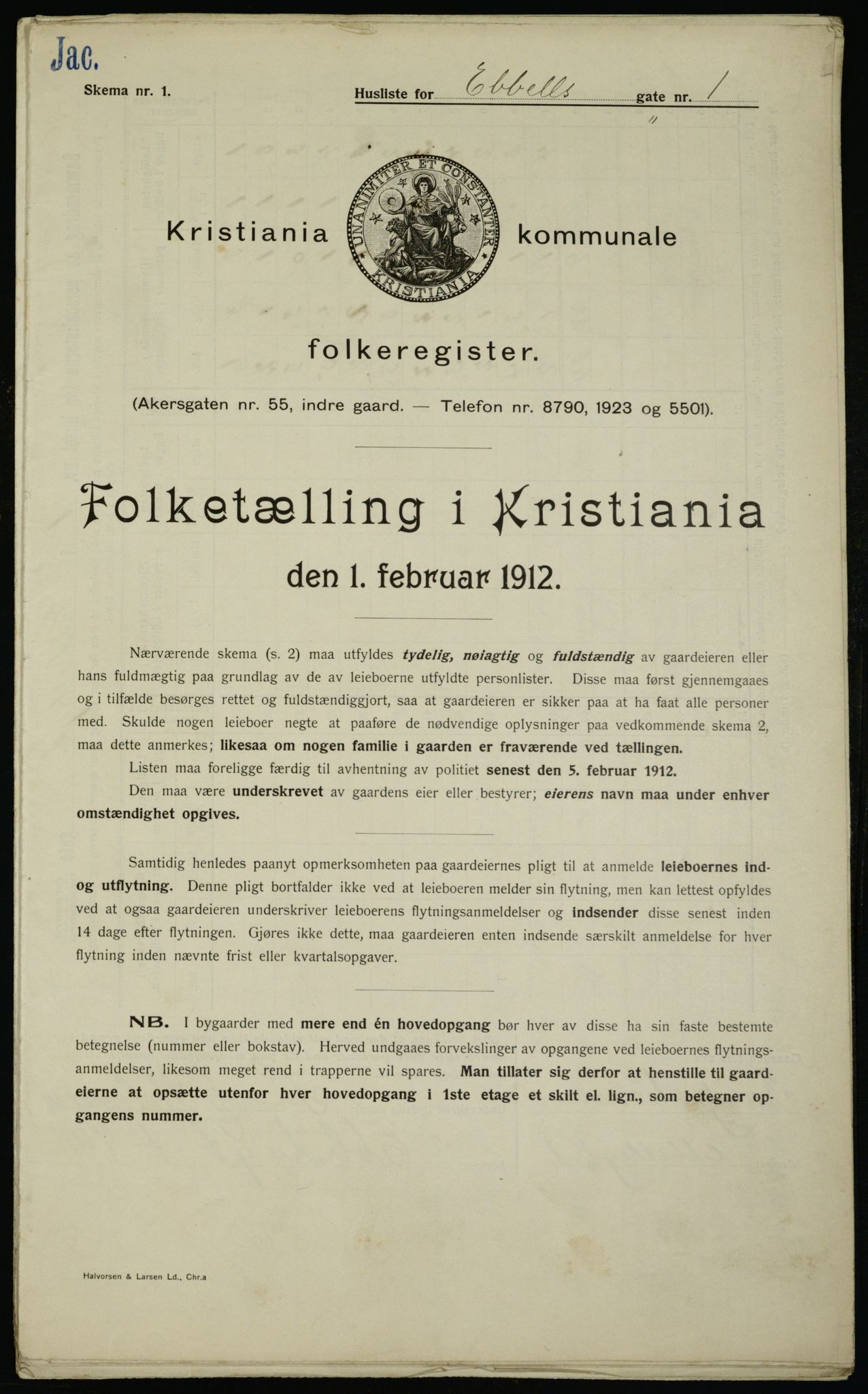 OBA, Kommunal folketelling 1.2.1912 for Kristiania, 1912, s. 17963
