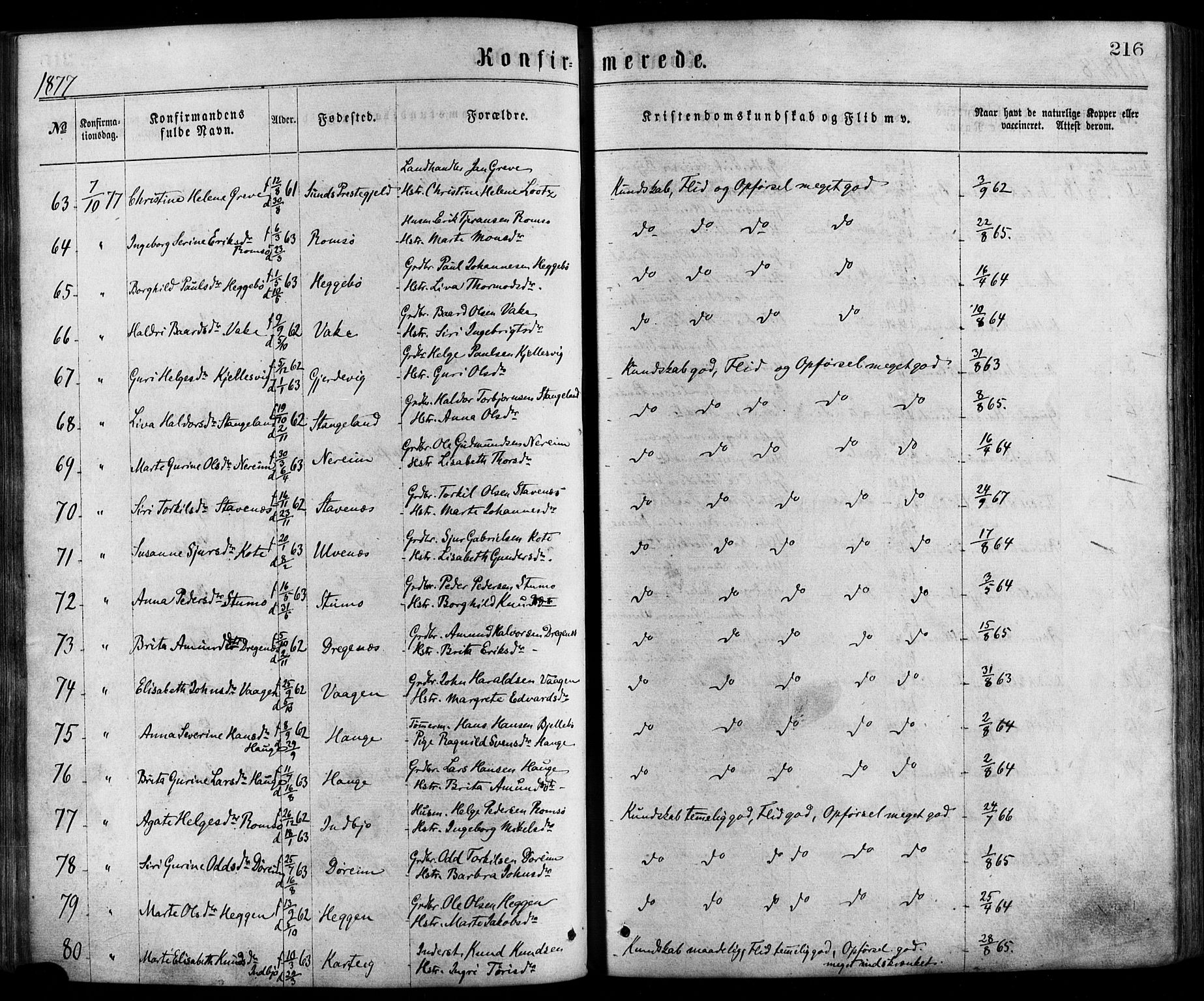 Fjelberg sokneprestembete, AV/SAB-A-75201/H/Haa: Ministerialbok nr. A 8, 1866-1879, s. 216