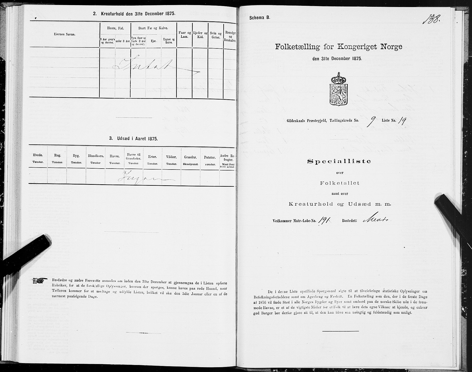 SAT, Folketelling 1875 for 1838P Gildeskål prestegjeld, 1875, s. 4138