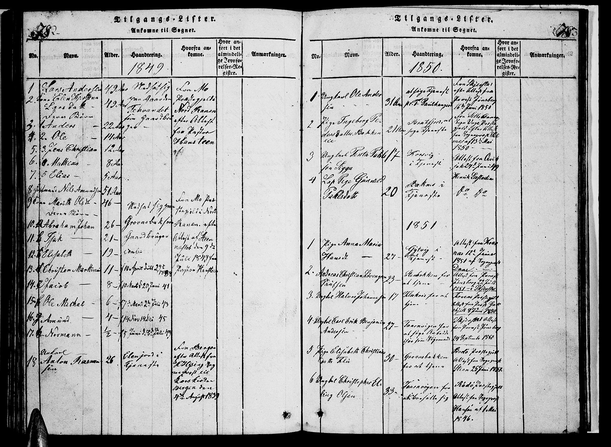 Ministerialprotokoller, klokkerbøker og fødselsregistre - Nordland, AV/SAT-A-1459/853/L0773: Klokkerbok nr. 853C01, 1821-1859, s. 782-783