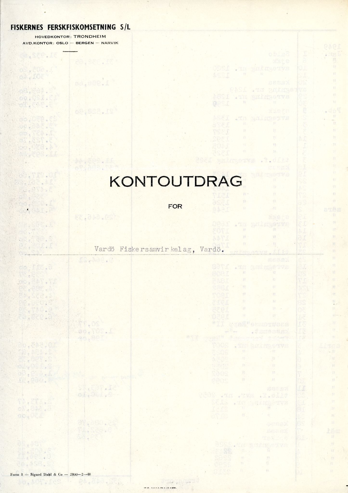 Vardø Fiskersamvirkelag, VAMU/A-0037/D/Da/L0002: Korrespondanse Er-Fi, 1946-1951