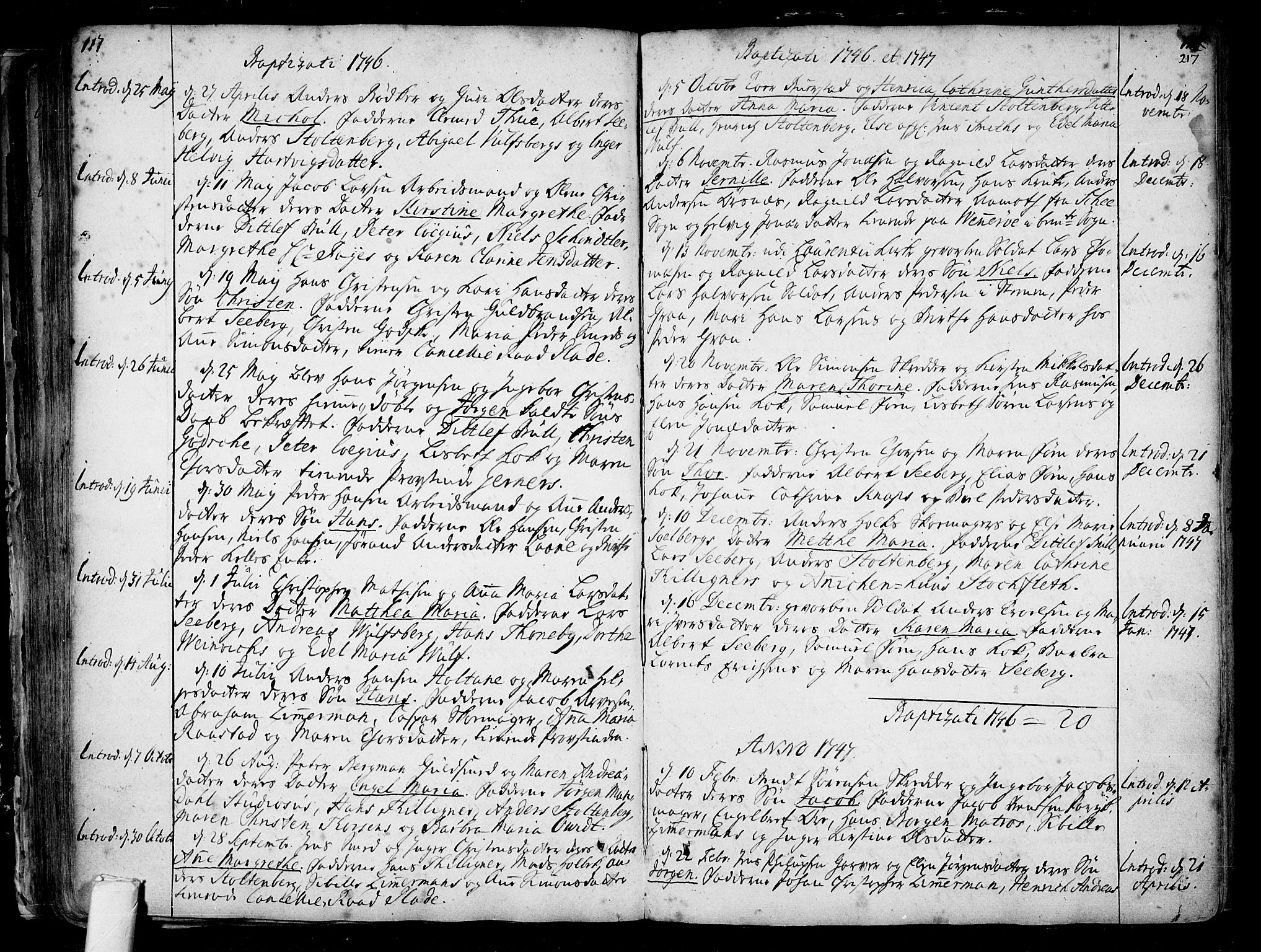 Tønsberg kirkebøker, AV/SAKO-A-330/F/Fa/L0001: Ministerialbok nr. I 1, 1688-1760, s. 216-217