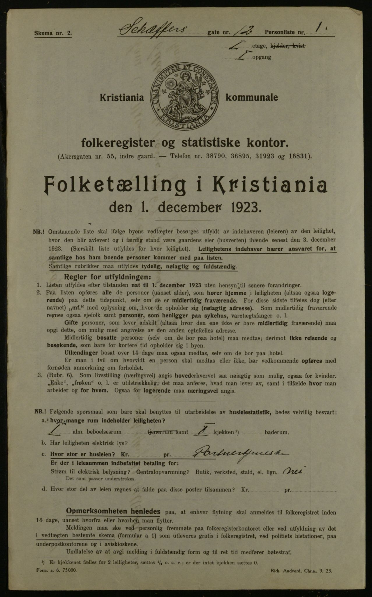 OBA, Kommunal folketelling 1.12.1923 for Kristiania, 1923, s. 103418