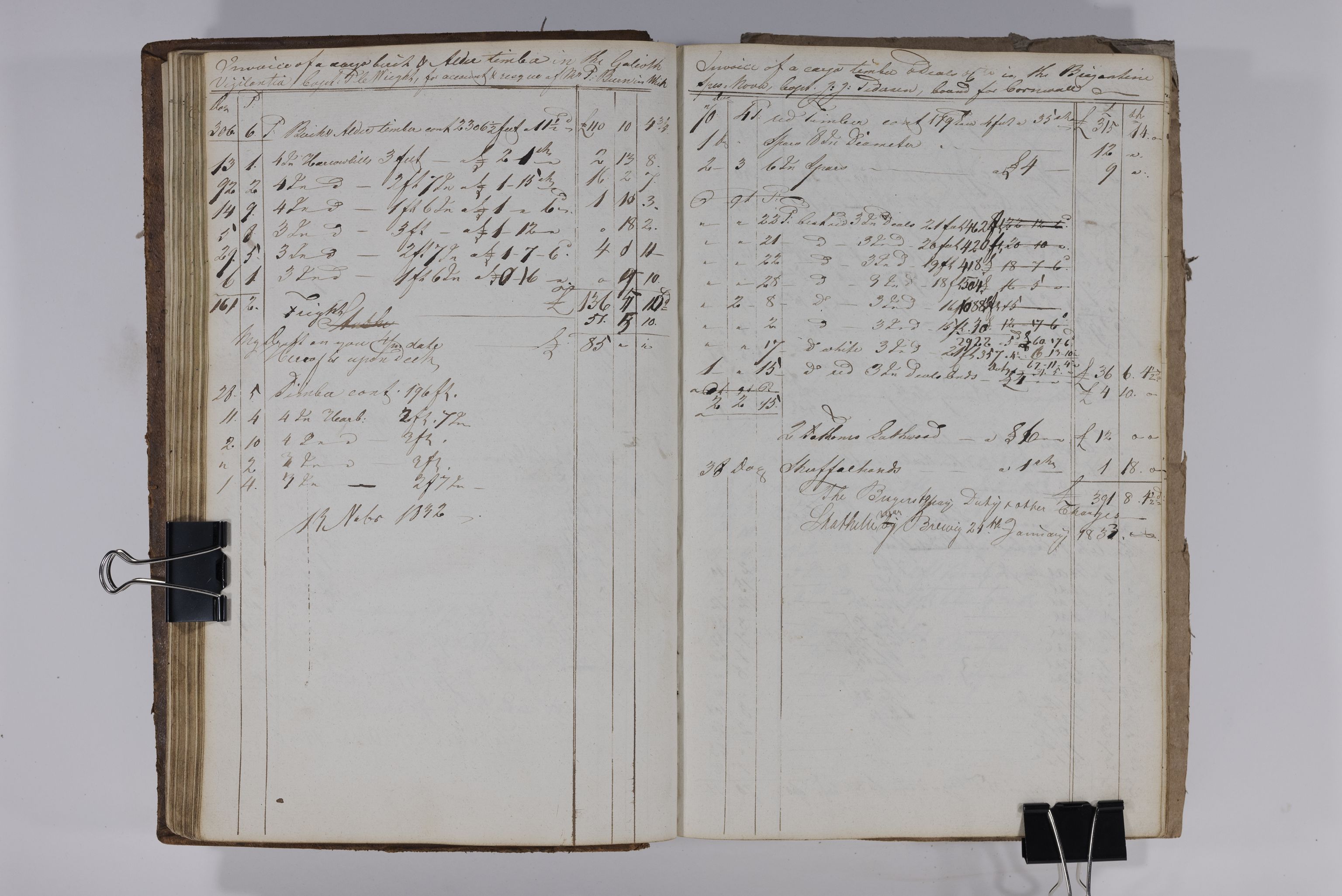 , Priscourant-tømmerpriser, 1834-38, 1834-1838, s. 58