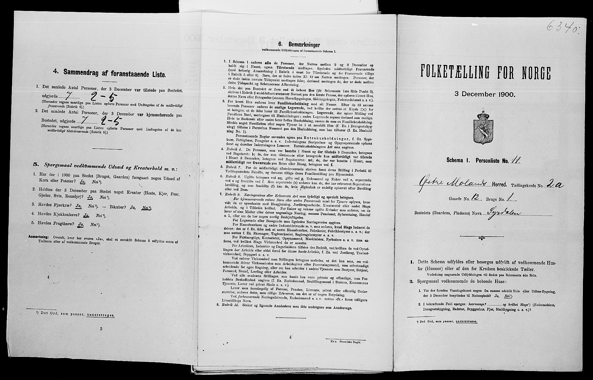 SAK, Folketelling 1900 for 0918 Austre Moland herred, 1900, s. 230