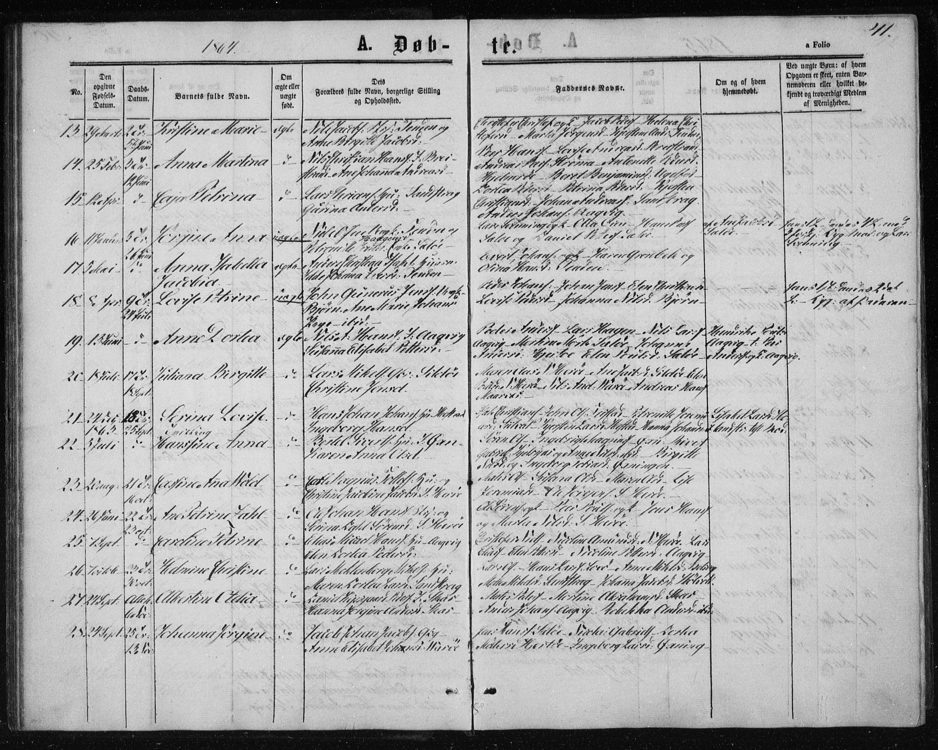 Ministerialprotokoller, klokkerbøker og fødselsregistre - Nordland, AV/SAT-A-1459/834/L0505: Ministerialbok nr. 834A03, 1862-1871, s. 41