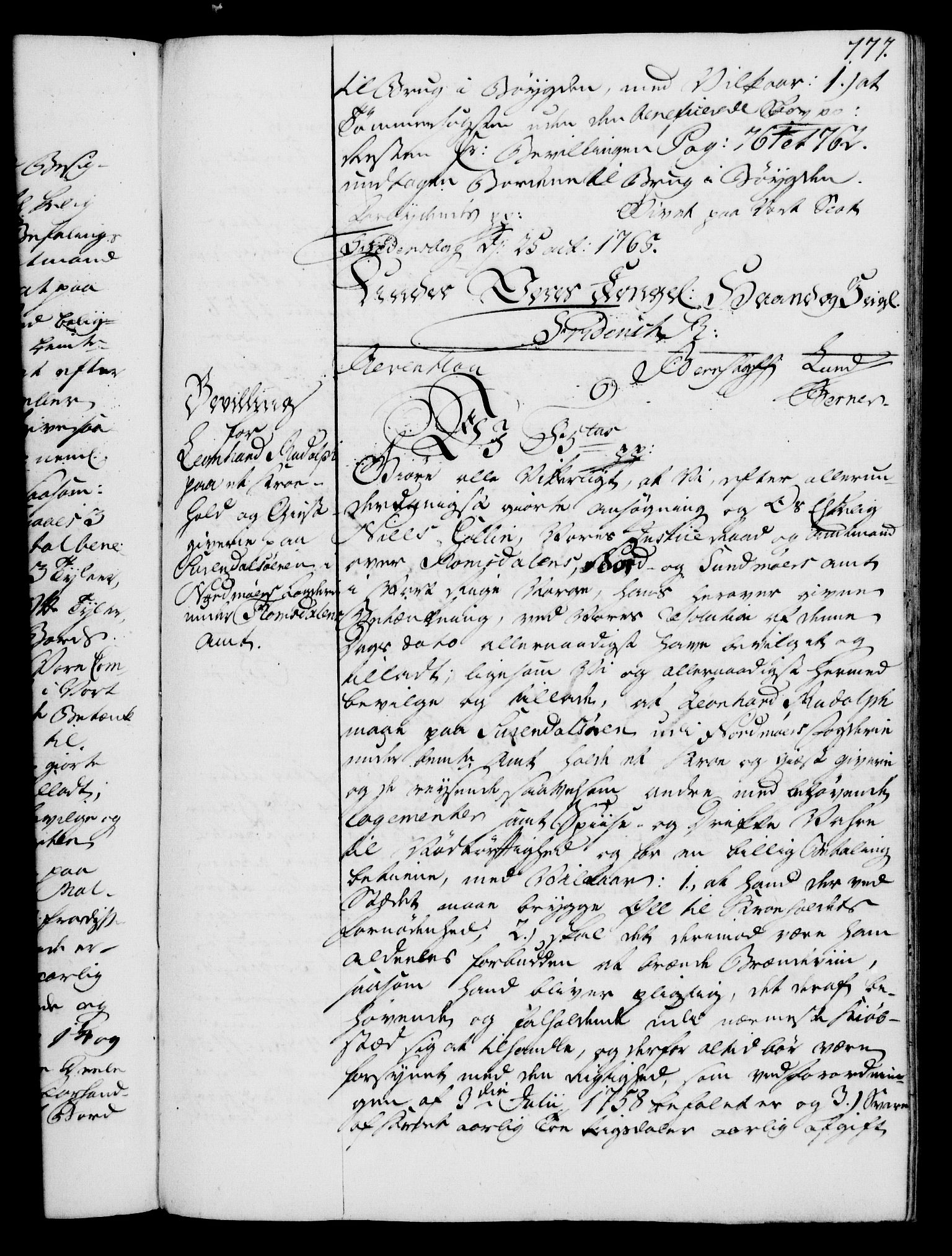 Rentekammeret, Kammerkanselliet, AV/RA-EA-3111/G/Gg/Gga/L0007: Norsk ekspedisjonsprotokoll med register (merket RK 53.7), 1759-1768, s. 777