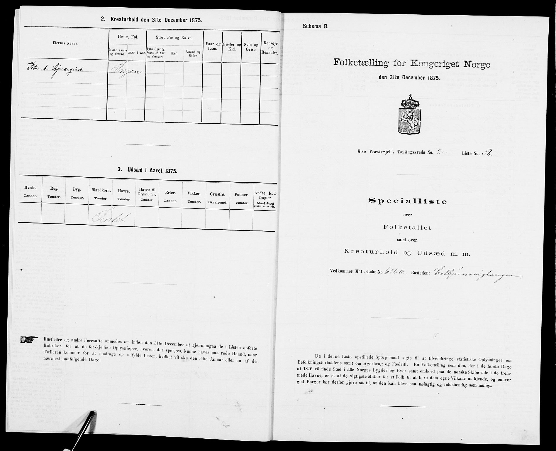 SAK, Folketelling 1875 for 0922P Hisøy prestegjeld, 1875, s. 388