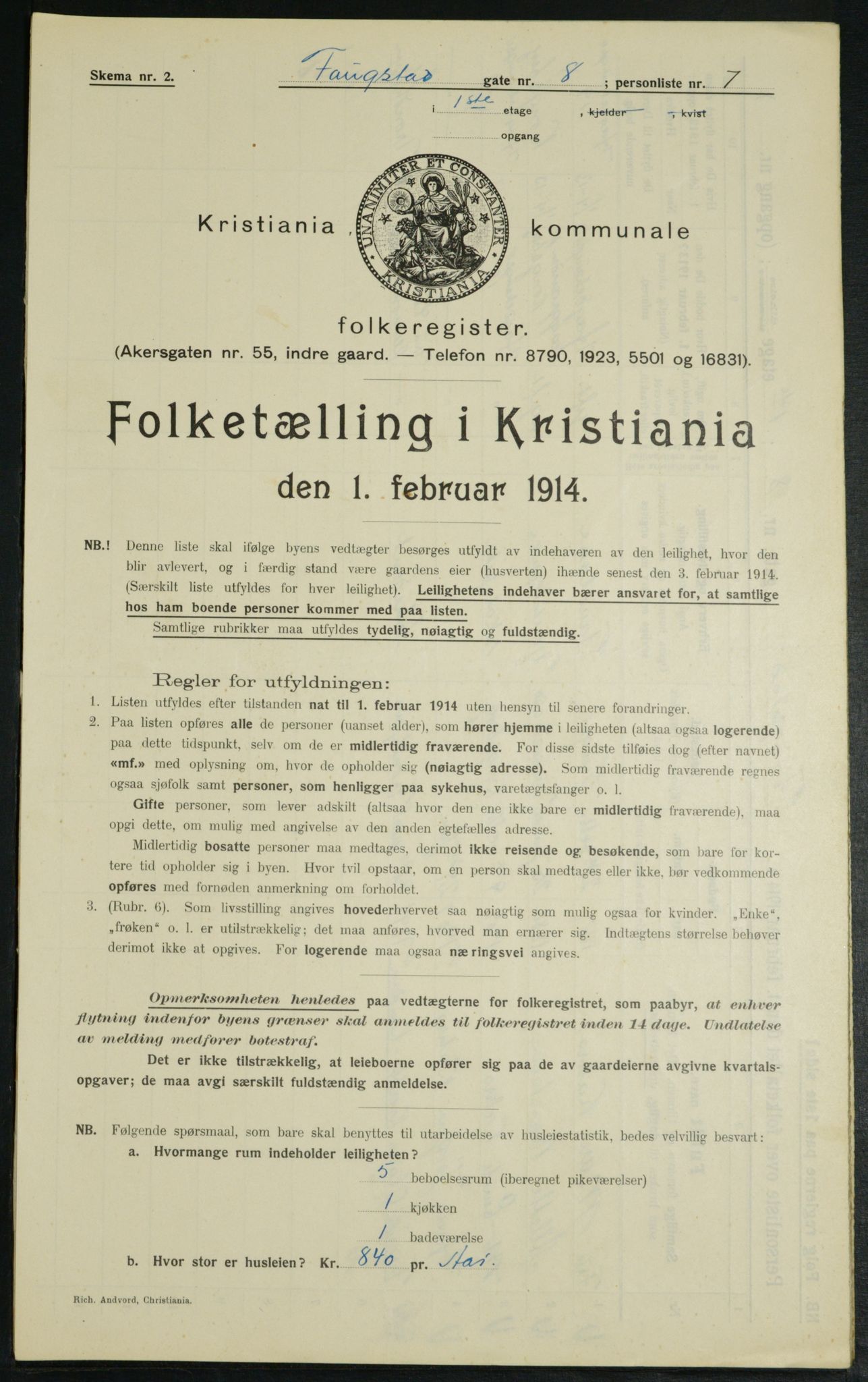 OBA, Kommunal folketelling 1.2.1914 for Kristiania, 1914, s. 25459