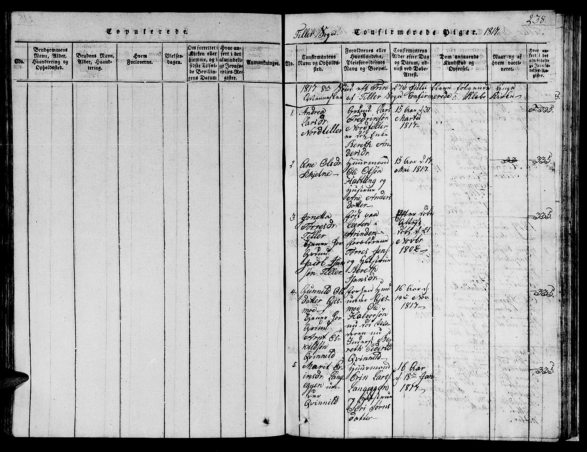 Ministerialprotokoller, klokkerbøker og fødselsregistre - Sør-Trøndelag, SAT/A-1456/621/L0458: Klokkerbok nr. 621C01, 1816-1865, s. 238