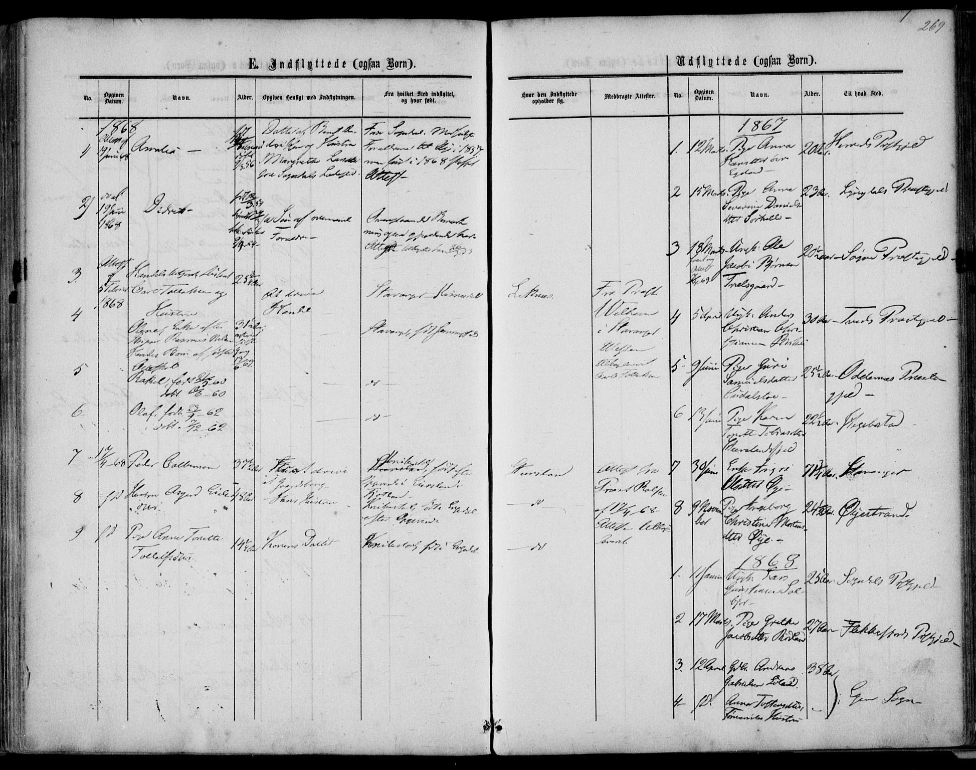 Kvinesdal sokneprestkontor, AV/SAK-1111-0026/F/Fa/Fab/L0006: Ministerialbok nr. A 6, 1857-1869, s. 269
