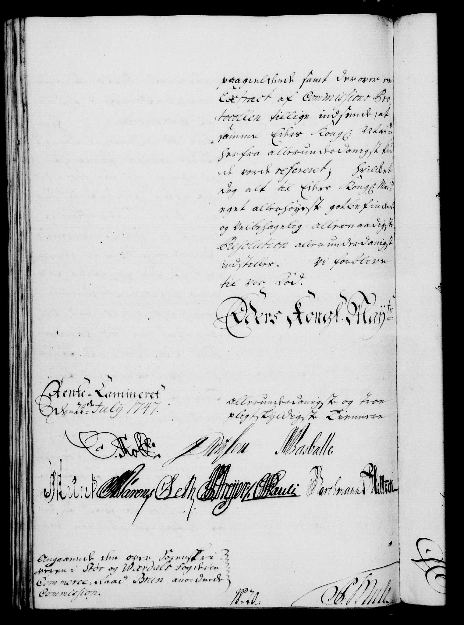 Rentekammeret, Kammerkanselliet, RA/EA-3111/G/Gf/Gfa/L0029: Norsk relasjons- og resolusjonsprotokoll (merket RK 52.29), 1746-1747, s. 460