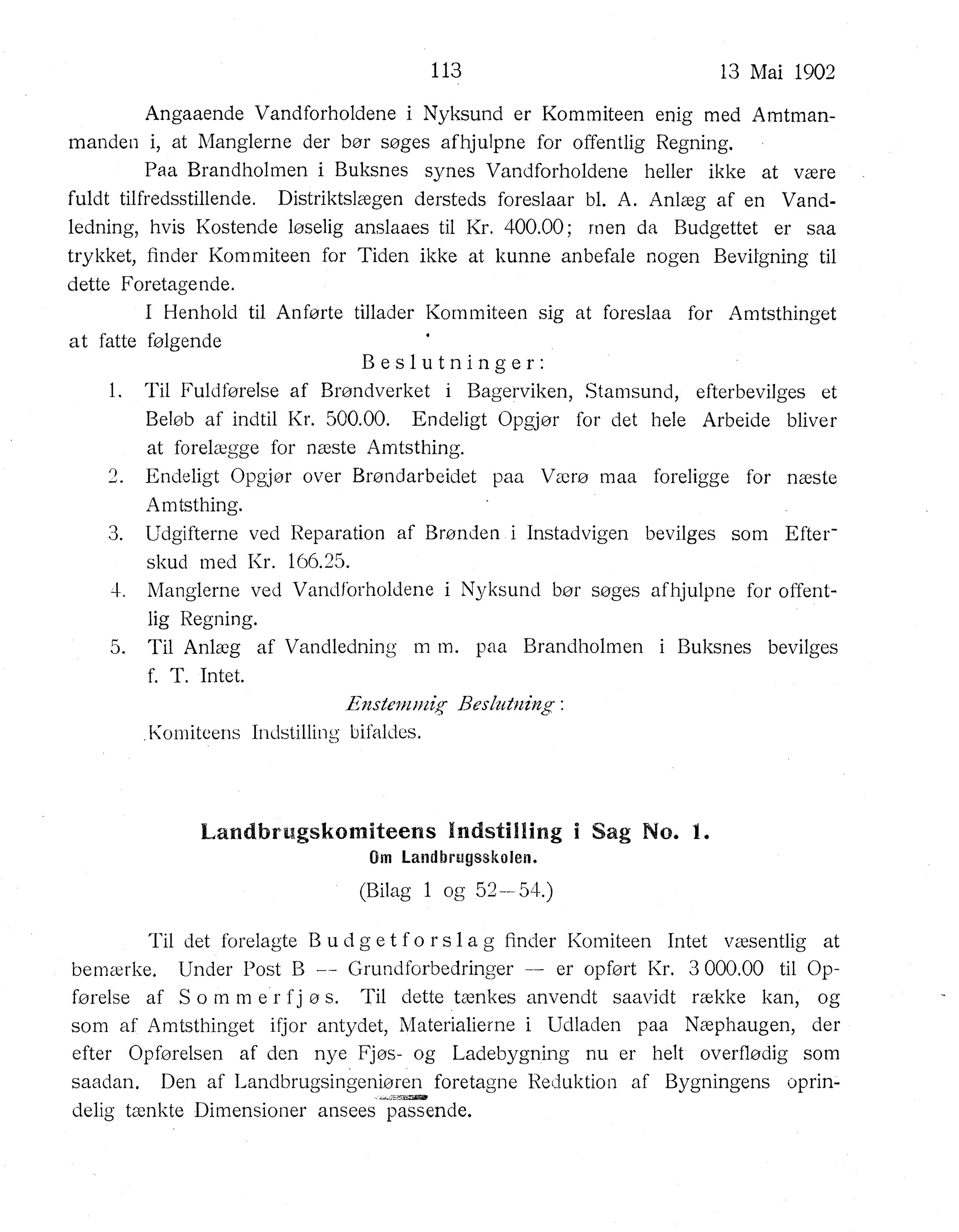 Nordland Fylkeskommune. Fylkestinget, AIN/NFK-17/176/A/Ac/L0025: Fylkestingsforhandlinger 1902, 1902