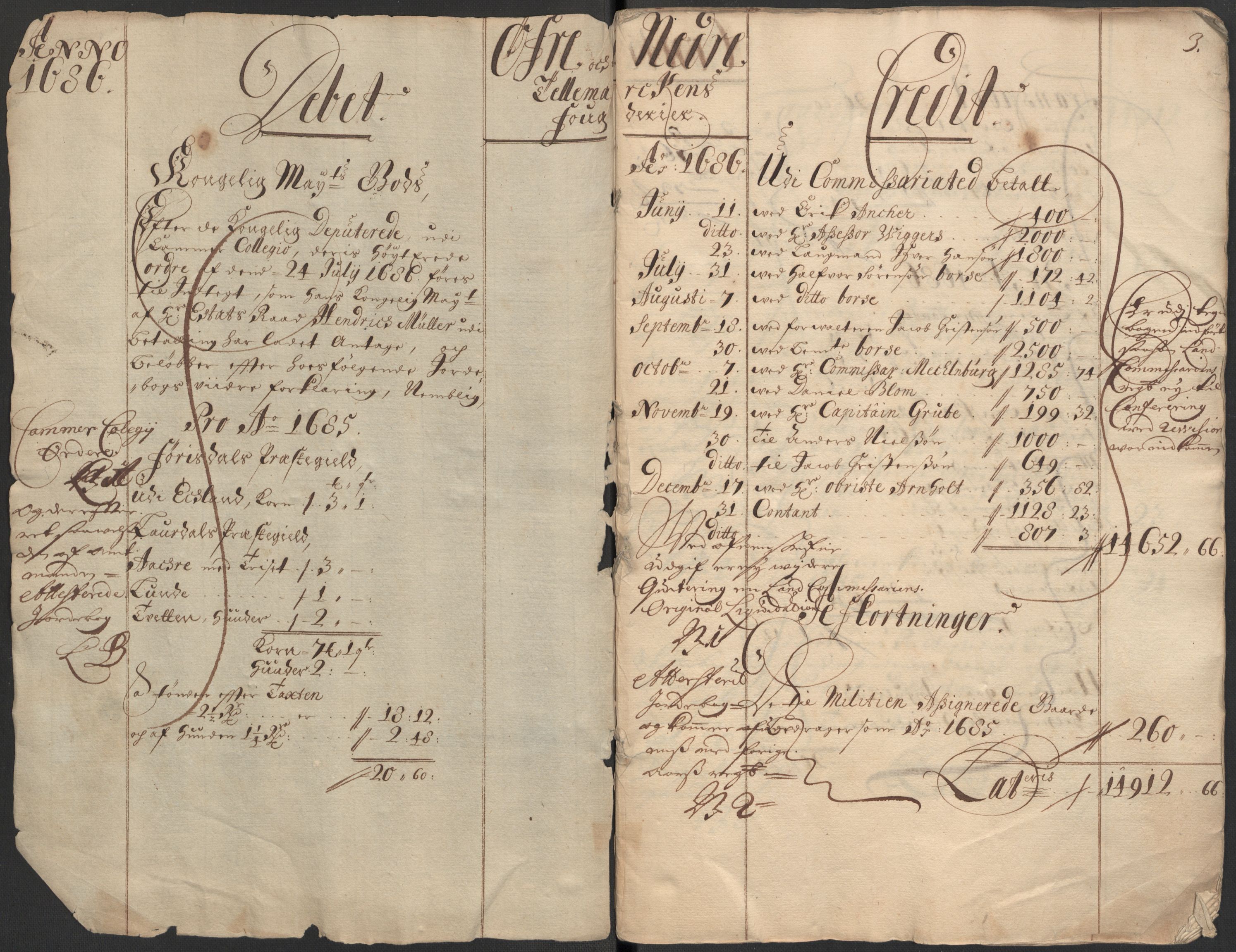 Rentekammeret inntil 1814, Reviderte regnskaper, Fogderegnskap, RA/EA-4092/R35/L2083: Fogderegnskap Øvre og Nedre Telemark, 1686, s. 5