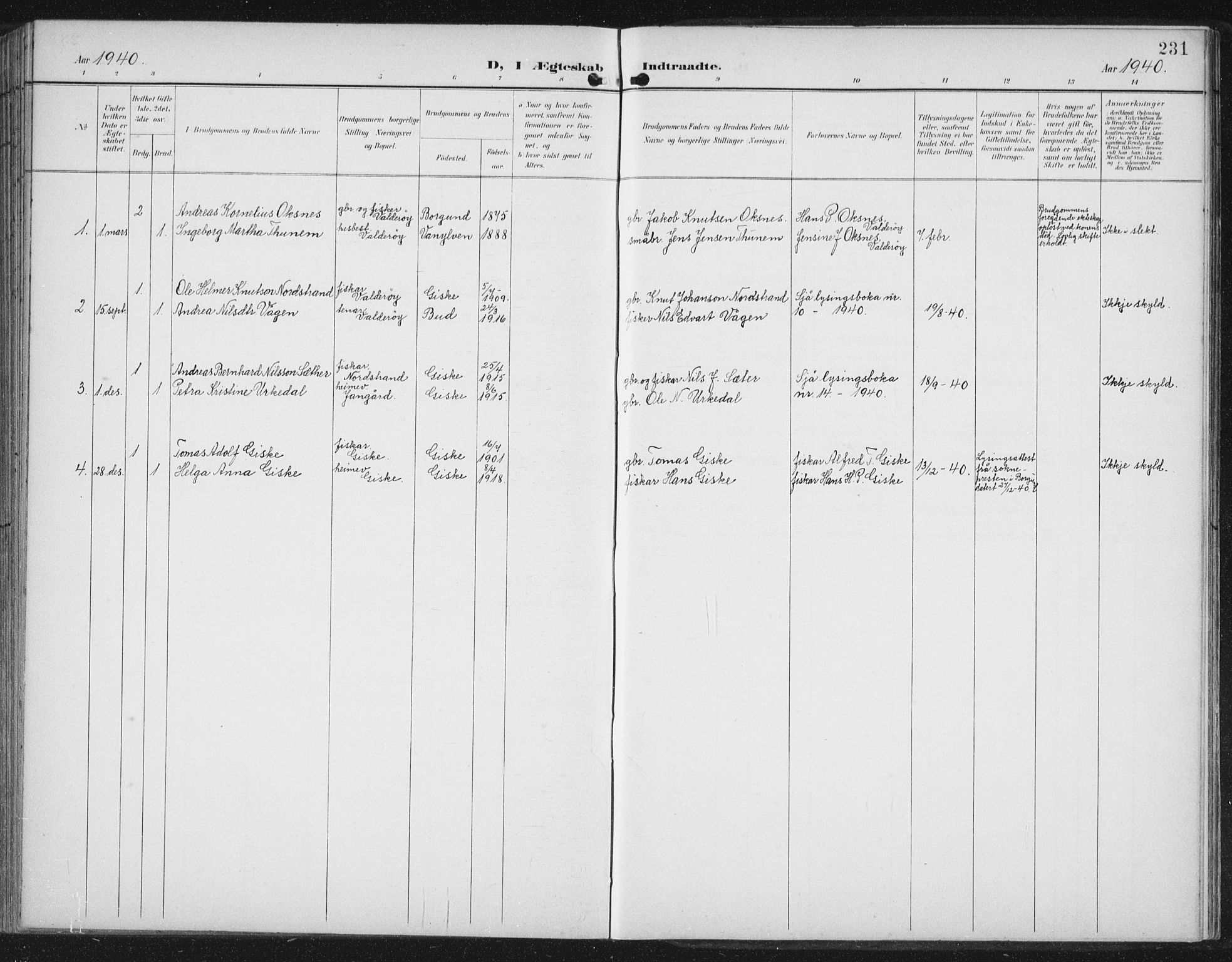 Ministerialprotokoller, klokkerbøker og fødselsregistre - Møre og Romsdal, SAT/A-1454/534/L0489: Klokkerbok nr. 534C01, 1899-1941, s. 231